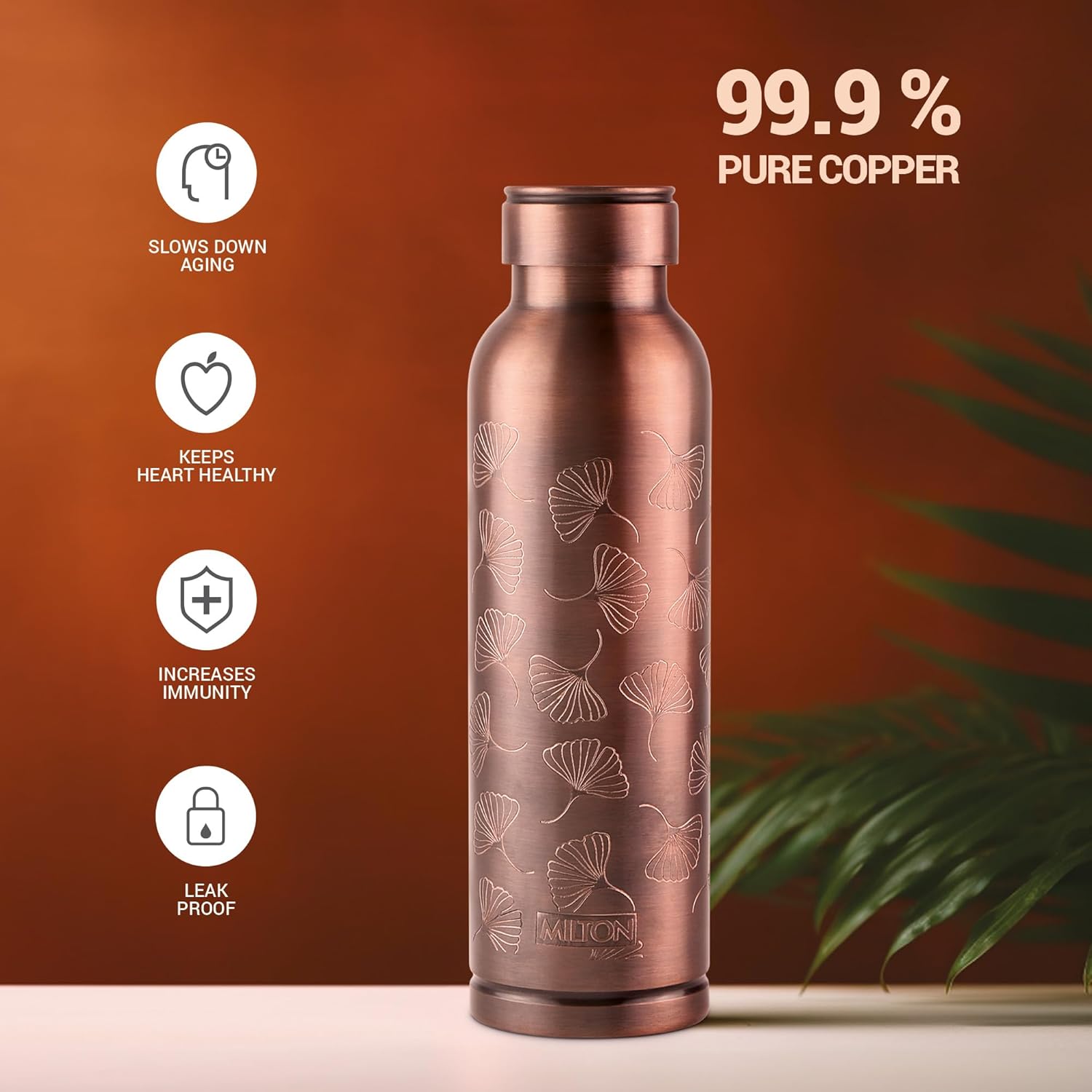Milton 1000 Copper Swasth Water Bottle | 1 Pc - view 2