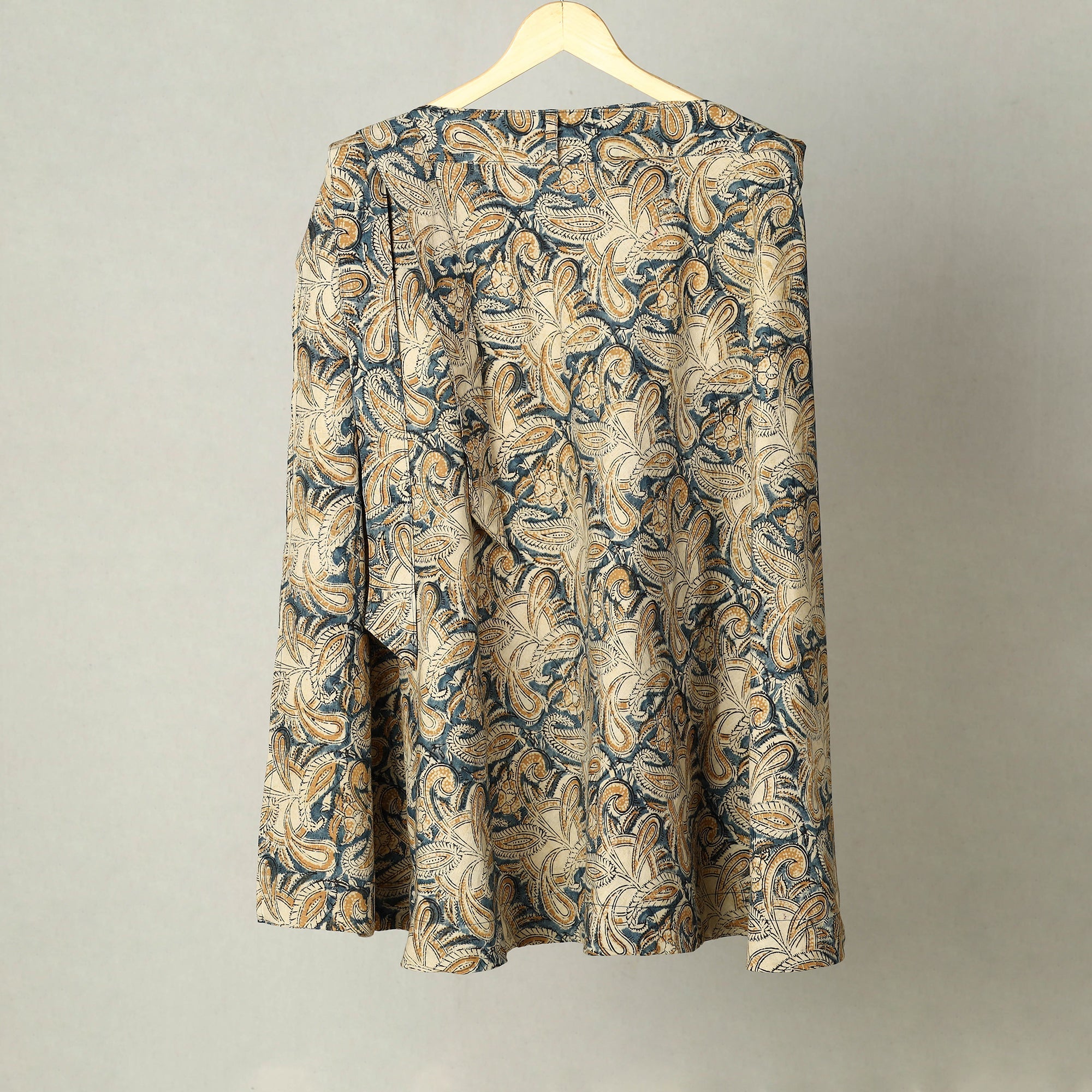 NOORI BAZAR Beige - Block Print Cotton Wrap Around kalamkari Skirt 27