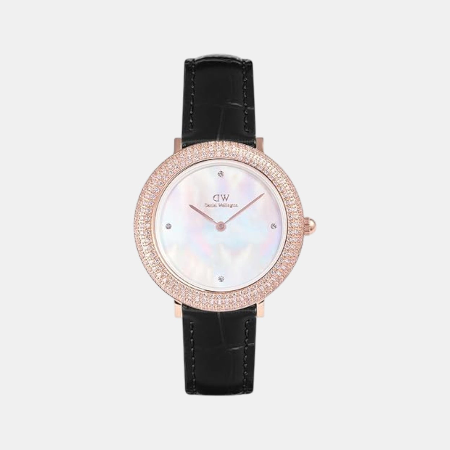 Daniel Wellington Crystalline Women Quartz Mother Of Pearl Dial Analog Leather Watch DW00100827K