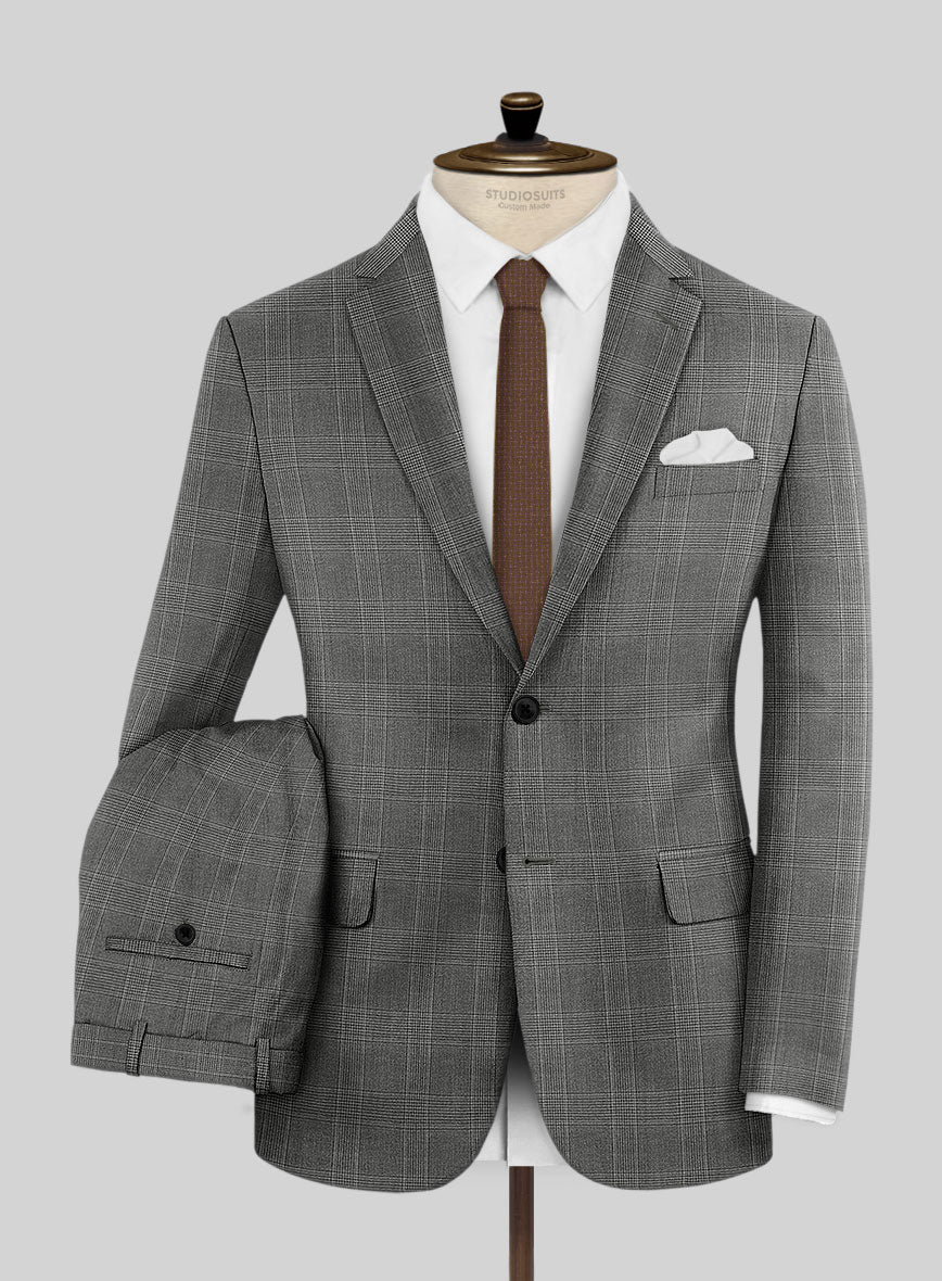 StudioSuits Napolean Porter Prince Of Wales Gray Wool Suit - view 2