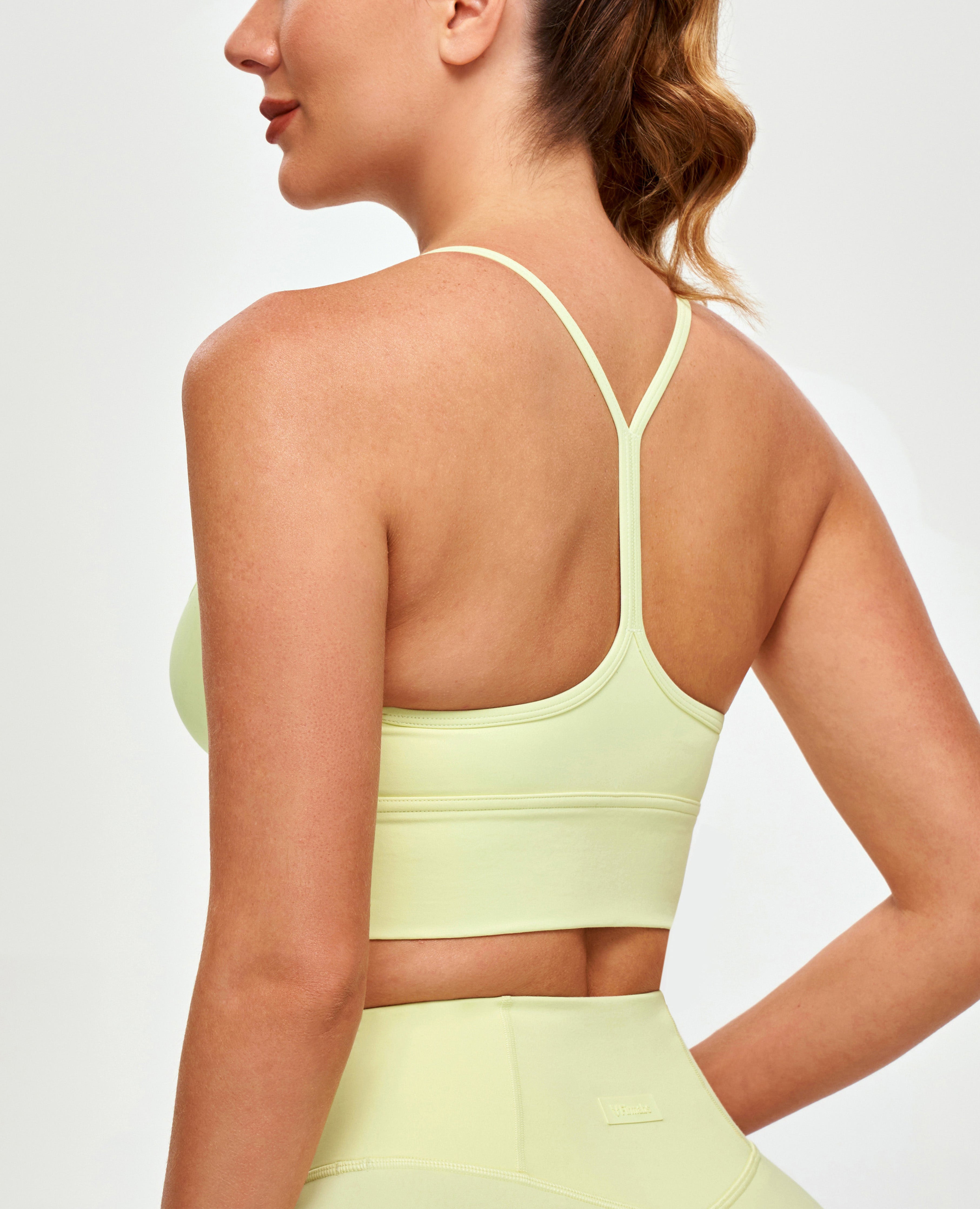 FIRM ABS Workout Sports Bra - Light Yellow - view 2
