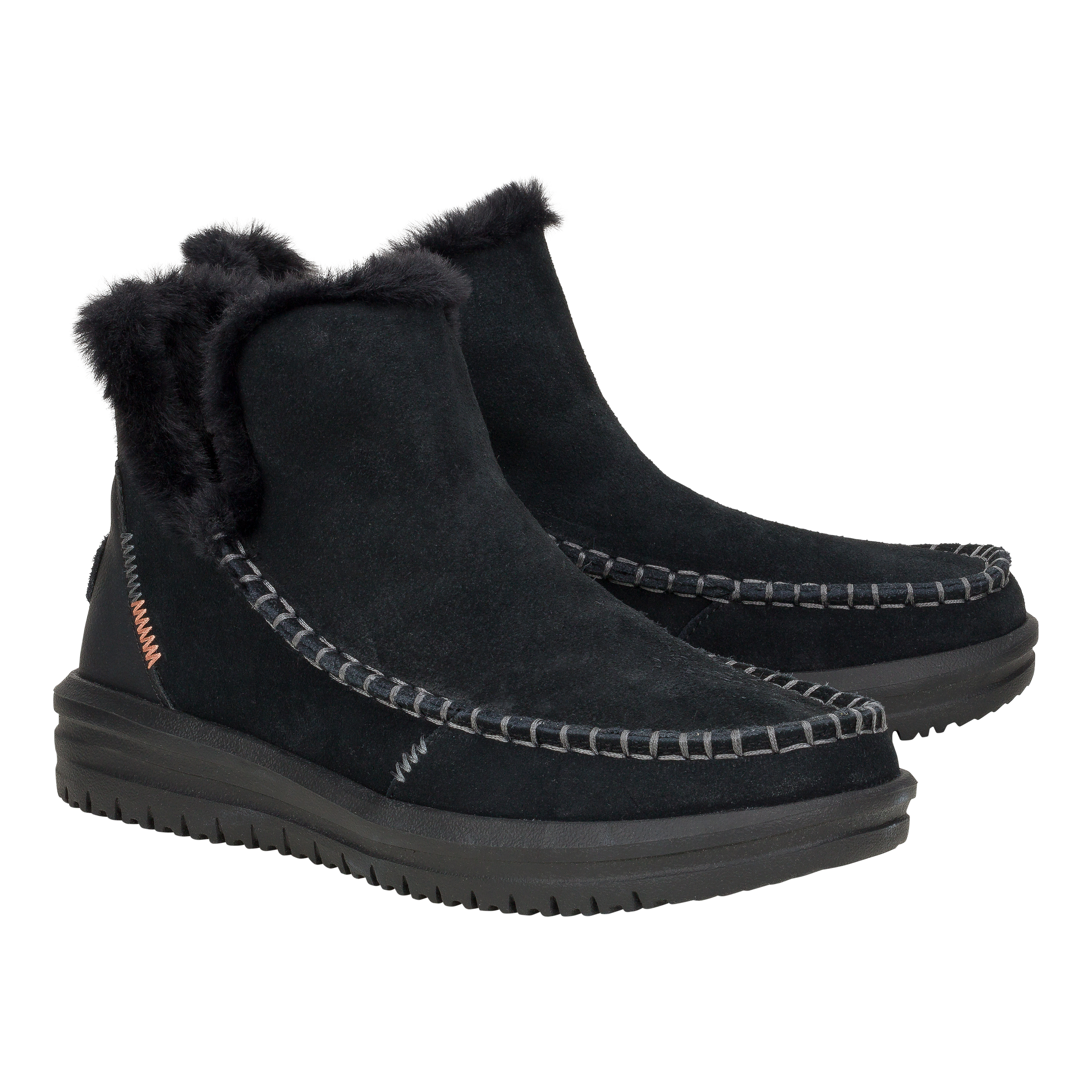 HEYDUDE shoes Camden Suede - Black/Black – Women's - view 4