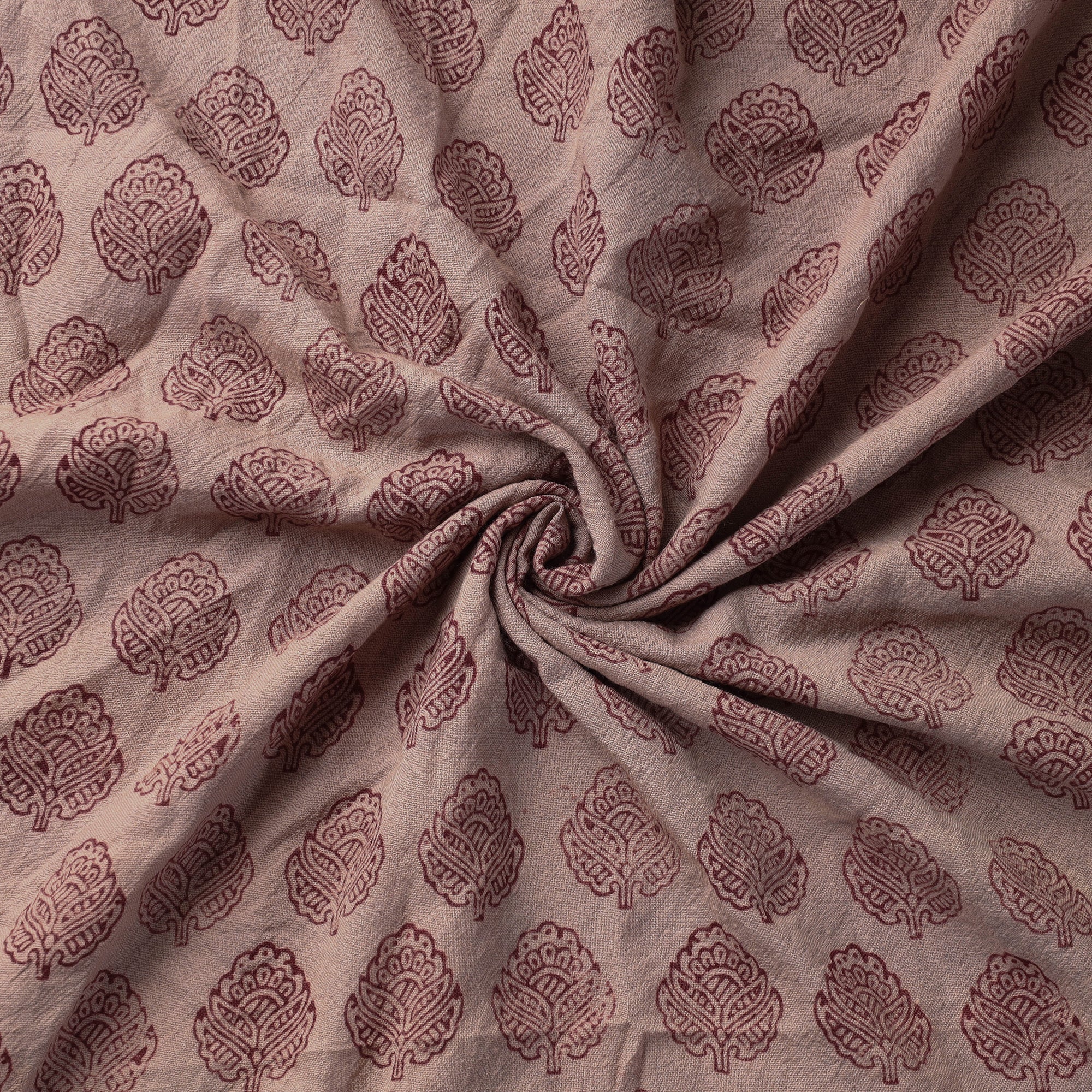 BAGH PRINTS BY UMAR FARUK KHATRI Beige - Bagh Block Printed Merino Wool Handloom Fabric - view 3