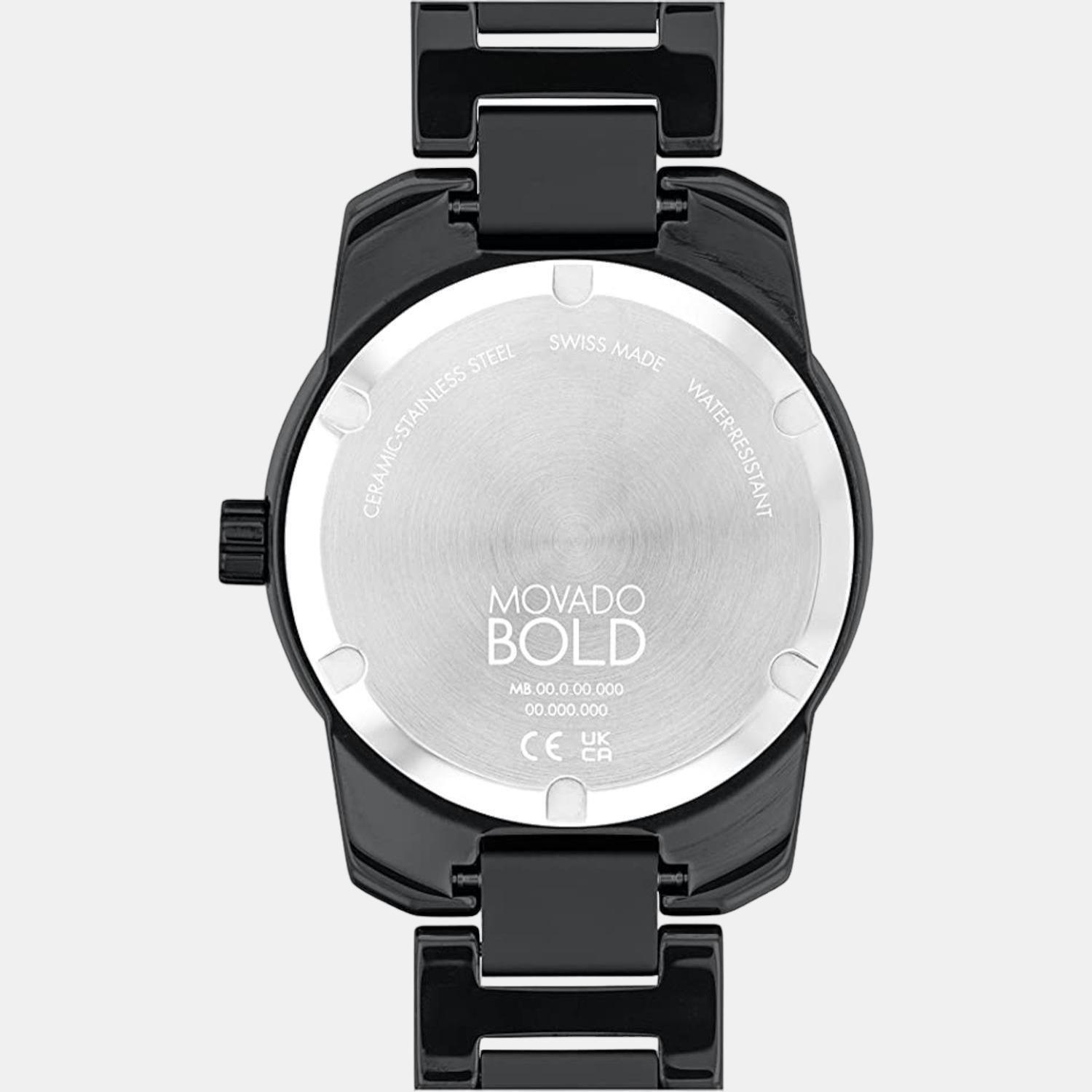 Movado Bold Verso Men Quartz Black Dial Analog Stainless Steel Watch 3600863 - view 3