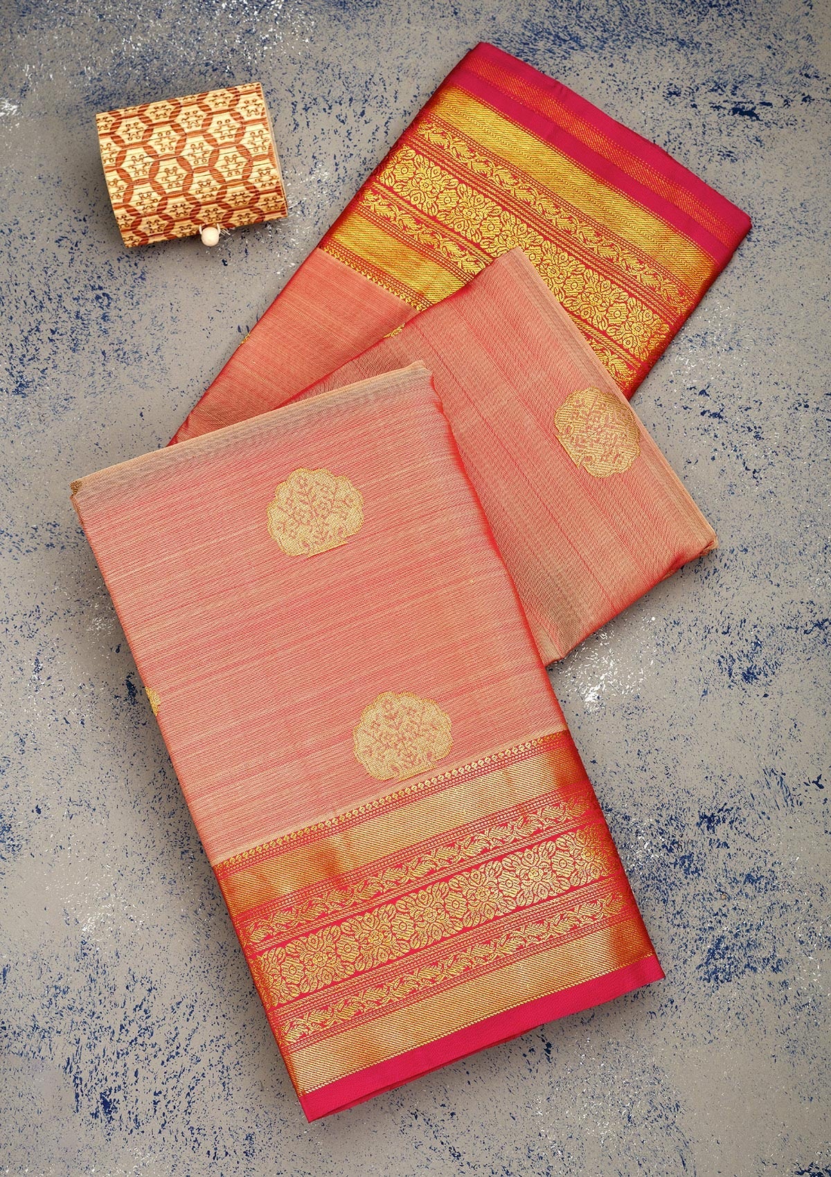 Koskii Light Brown Zariwork Pure Silk Saree – Women's