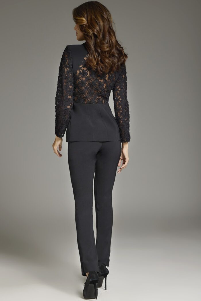 Jovani 39074 Floral Lace long Formal Jumpsuit - view 3