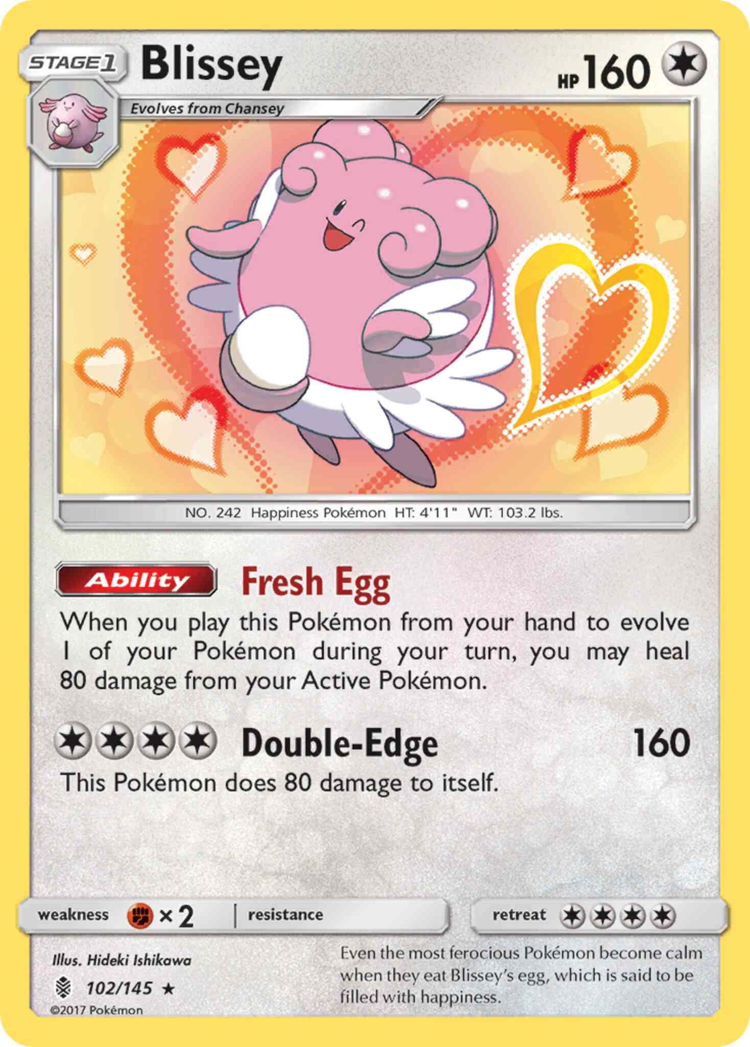 Rare holo sm2-102 – Pokémon Blissey - 102/145 - Rare Holo [sm2-102] [Reverse Holo]