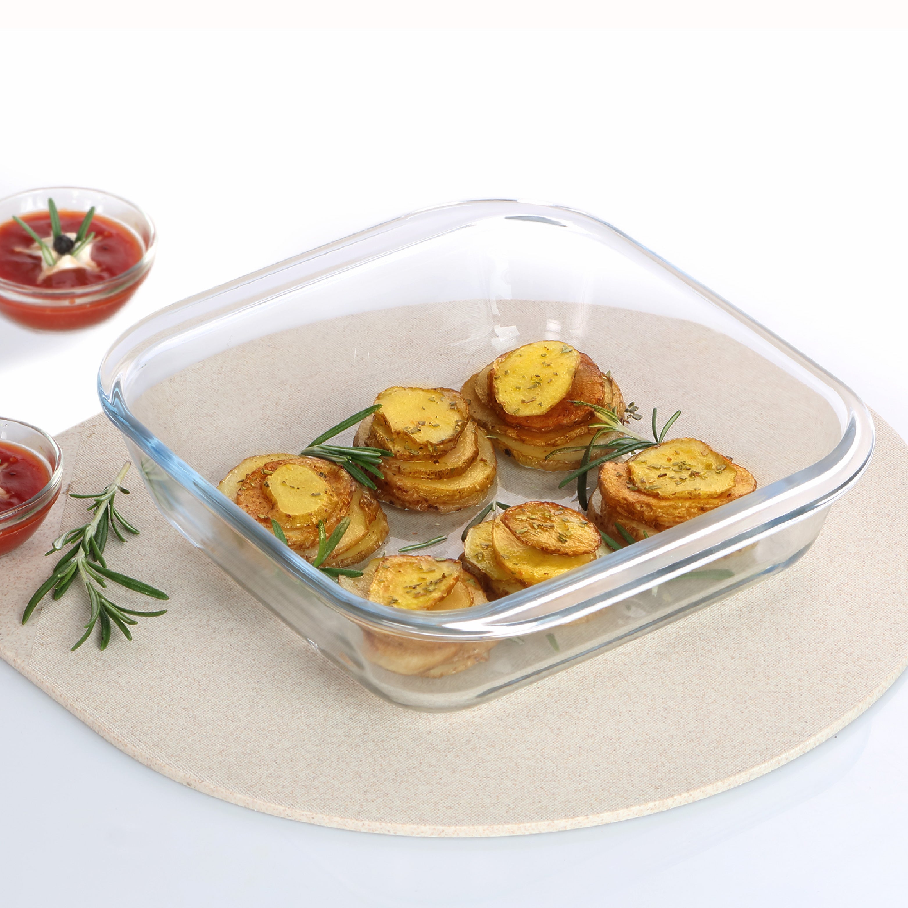 Cello Laura Square Glass Baking Dish, 1100ml – Clear