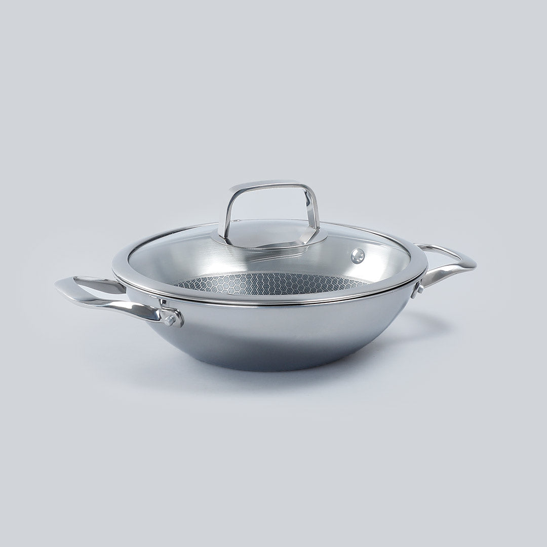 Wonderchef Stanton 24 cm Non-stick Kadhai/Kadai with Lid - 2 Litre