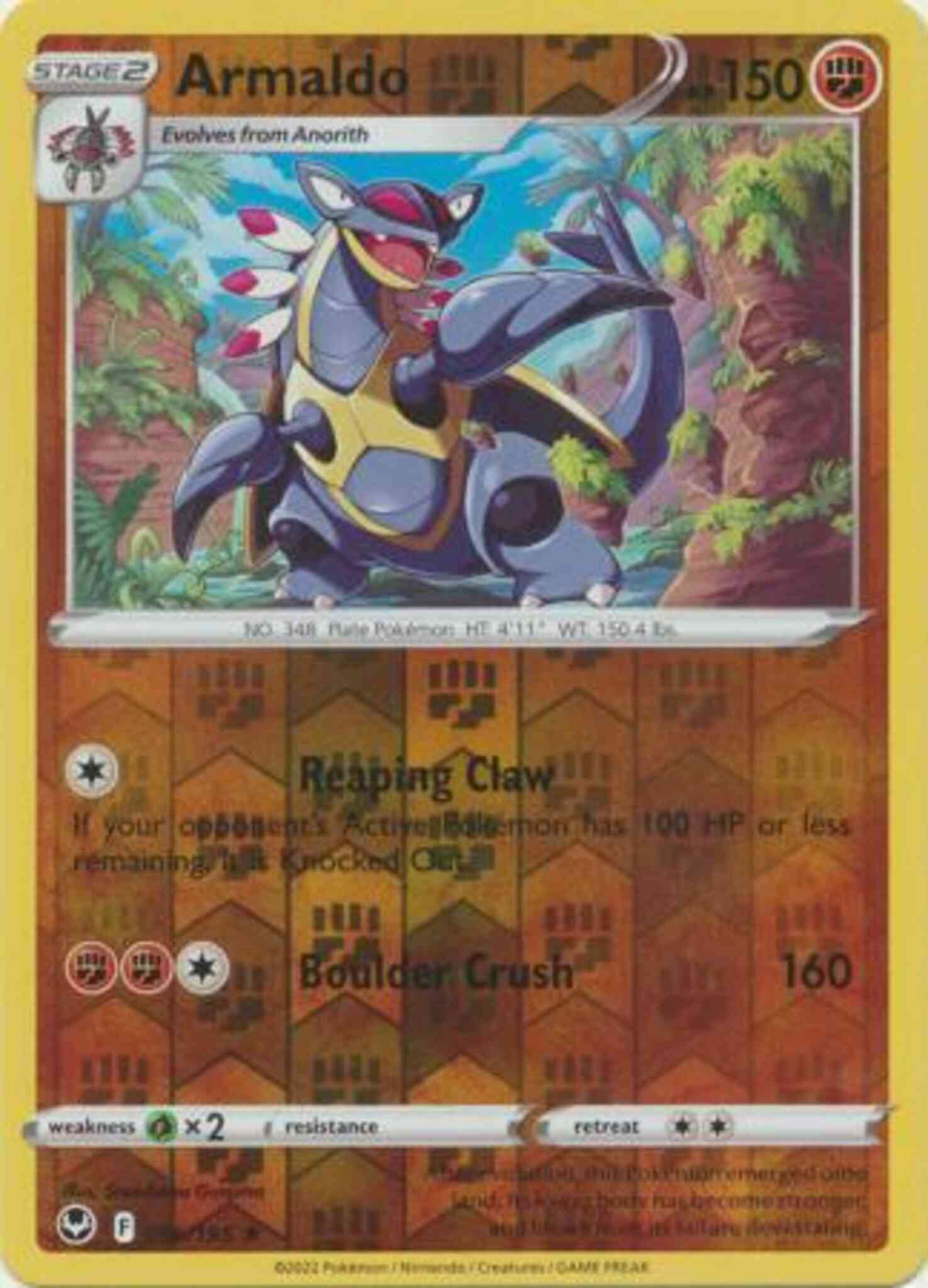 Rare swsh12-096 reverse – Pokémon Armaldo - 096/195 - Rare [swsh12-096] [Reverse Holo]