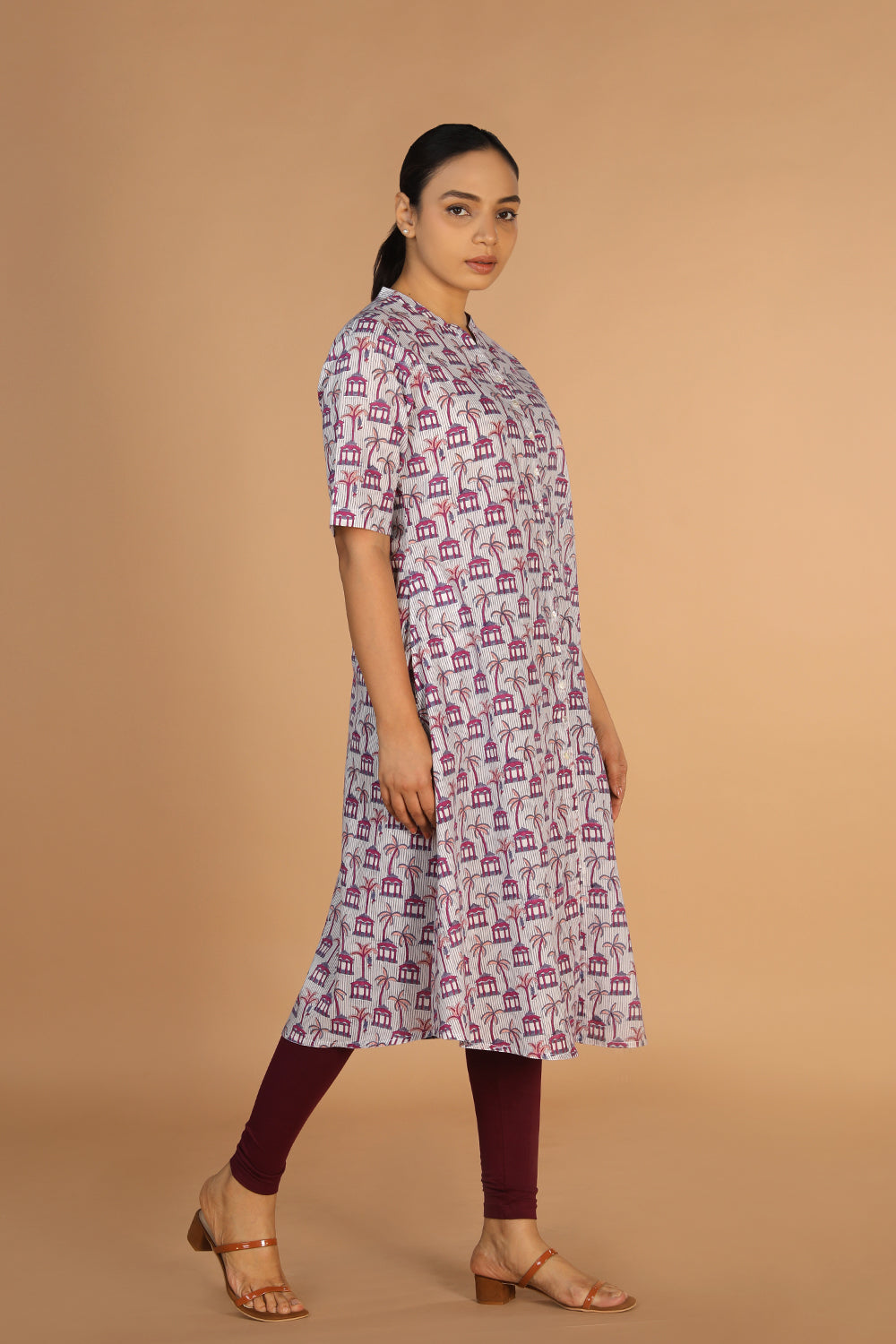 Kalanjali Ethnics Handblock printed A-line kurti - view 3