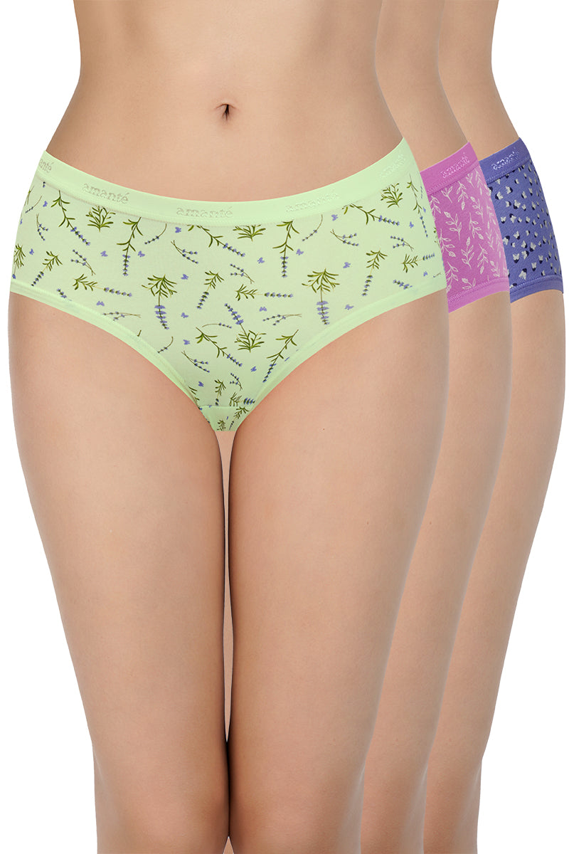 Amante Print Low Rise Hipster Panties (Pack of 3)