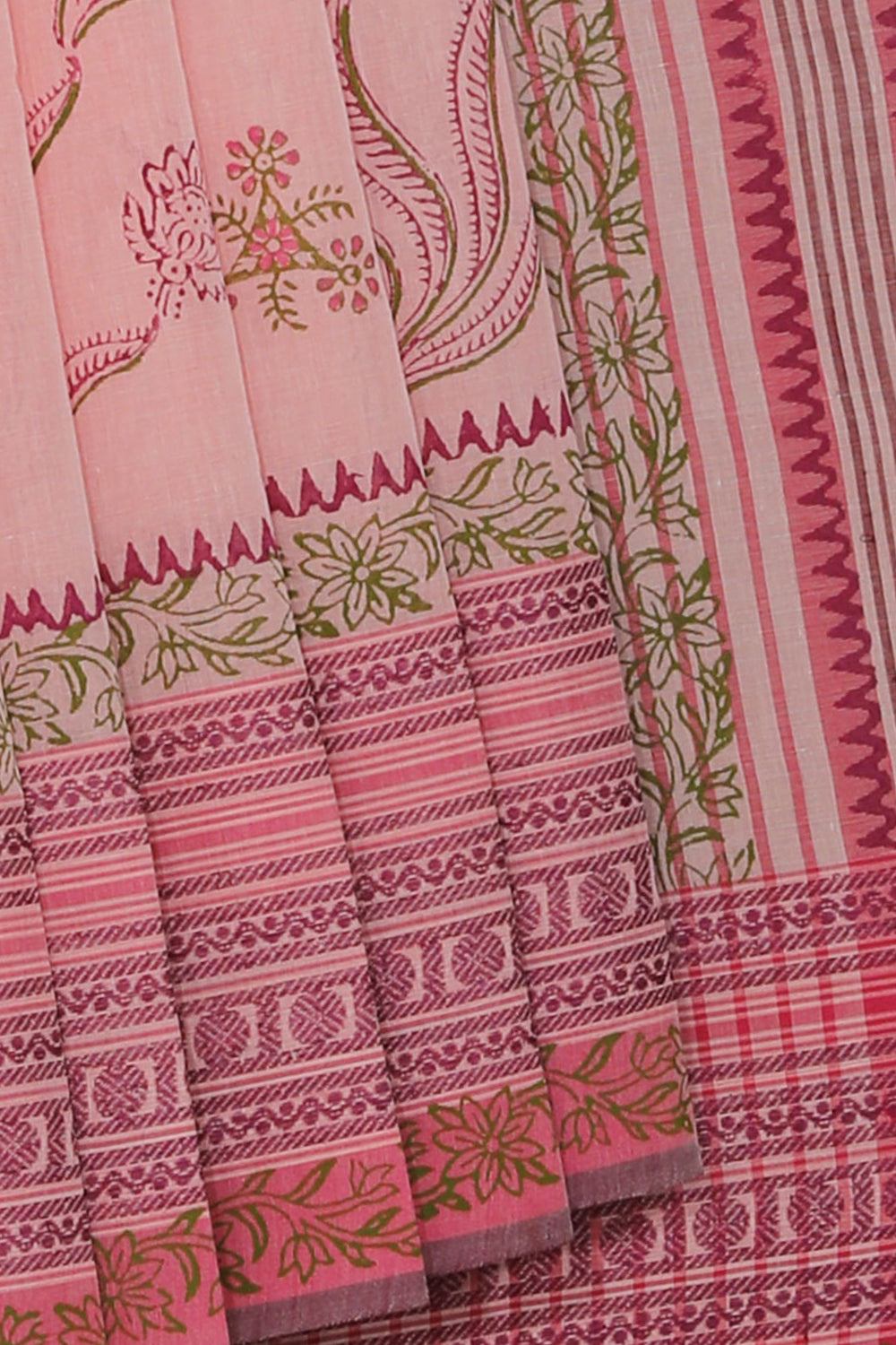Kalanjali Ethnics Hand block printed cotton saree