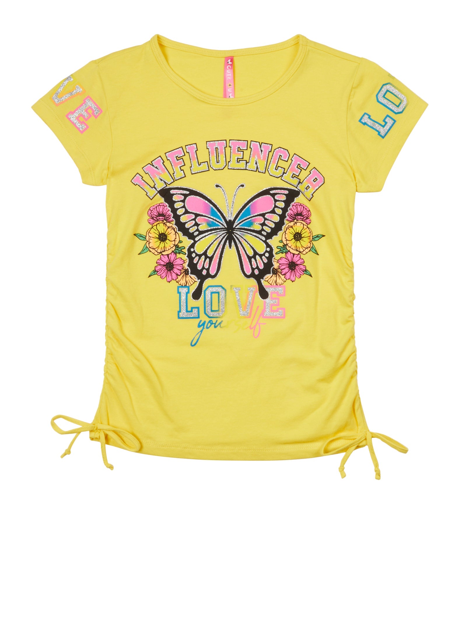Rainbow Shops Girls Influencer Love Yourself Butterfly Tee