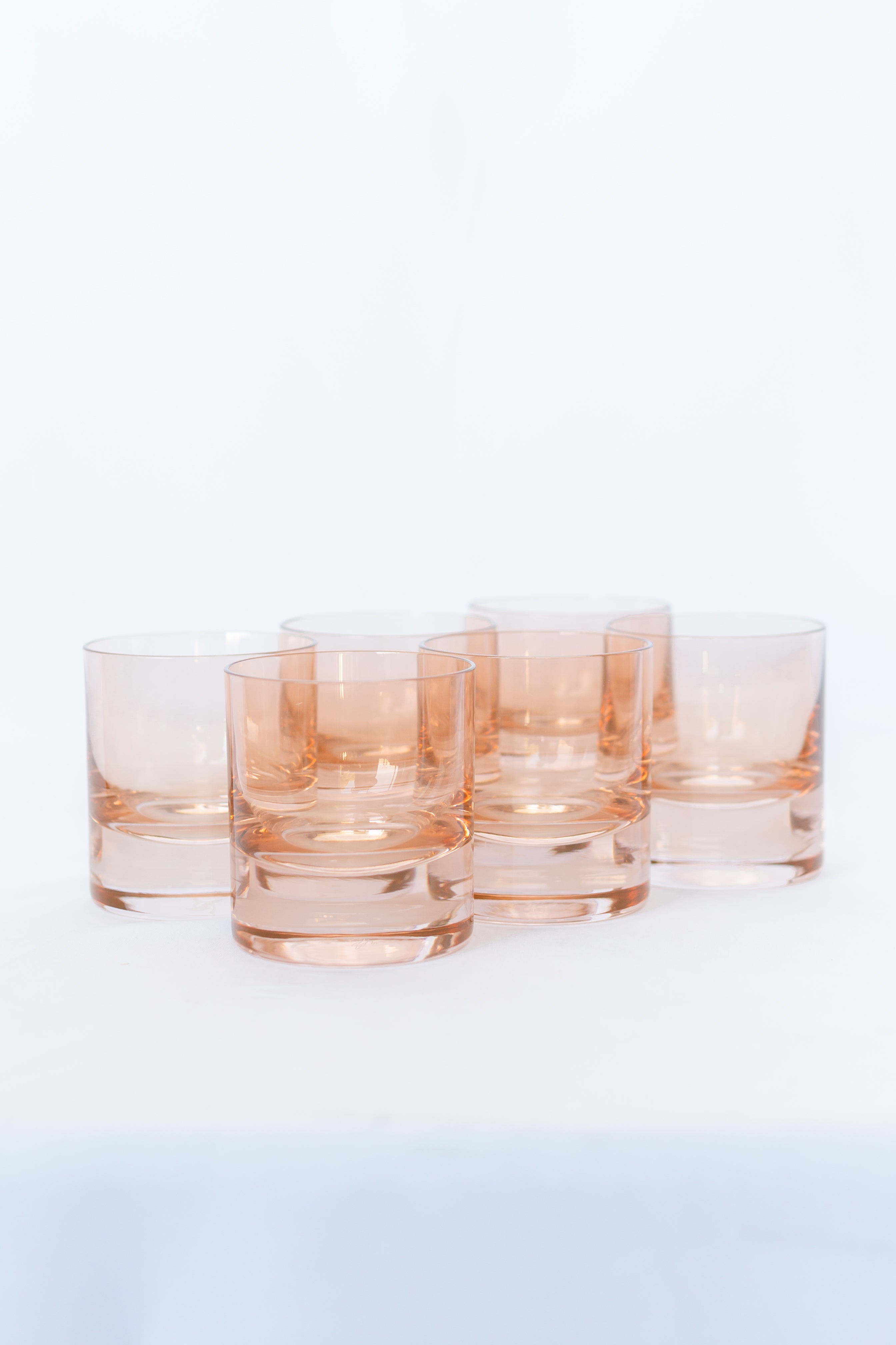 Estelle Colored Glass Estelle Colored Rocks Glass - Set of 6 {Blush Pink}