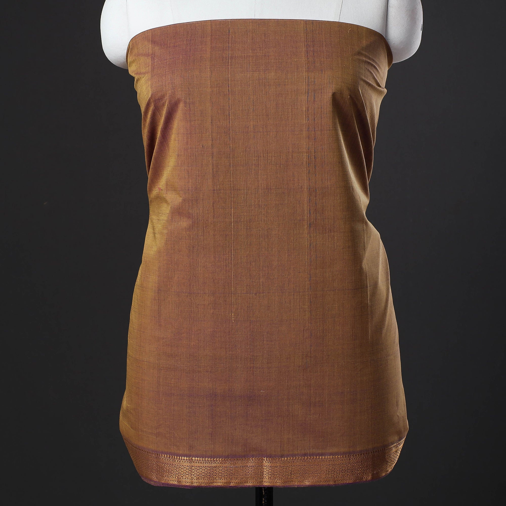 SOUTH KARGHA Brown - 3pc Handloom Cotton Mangalagiri Dress Material 13 - view 3