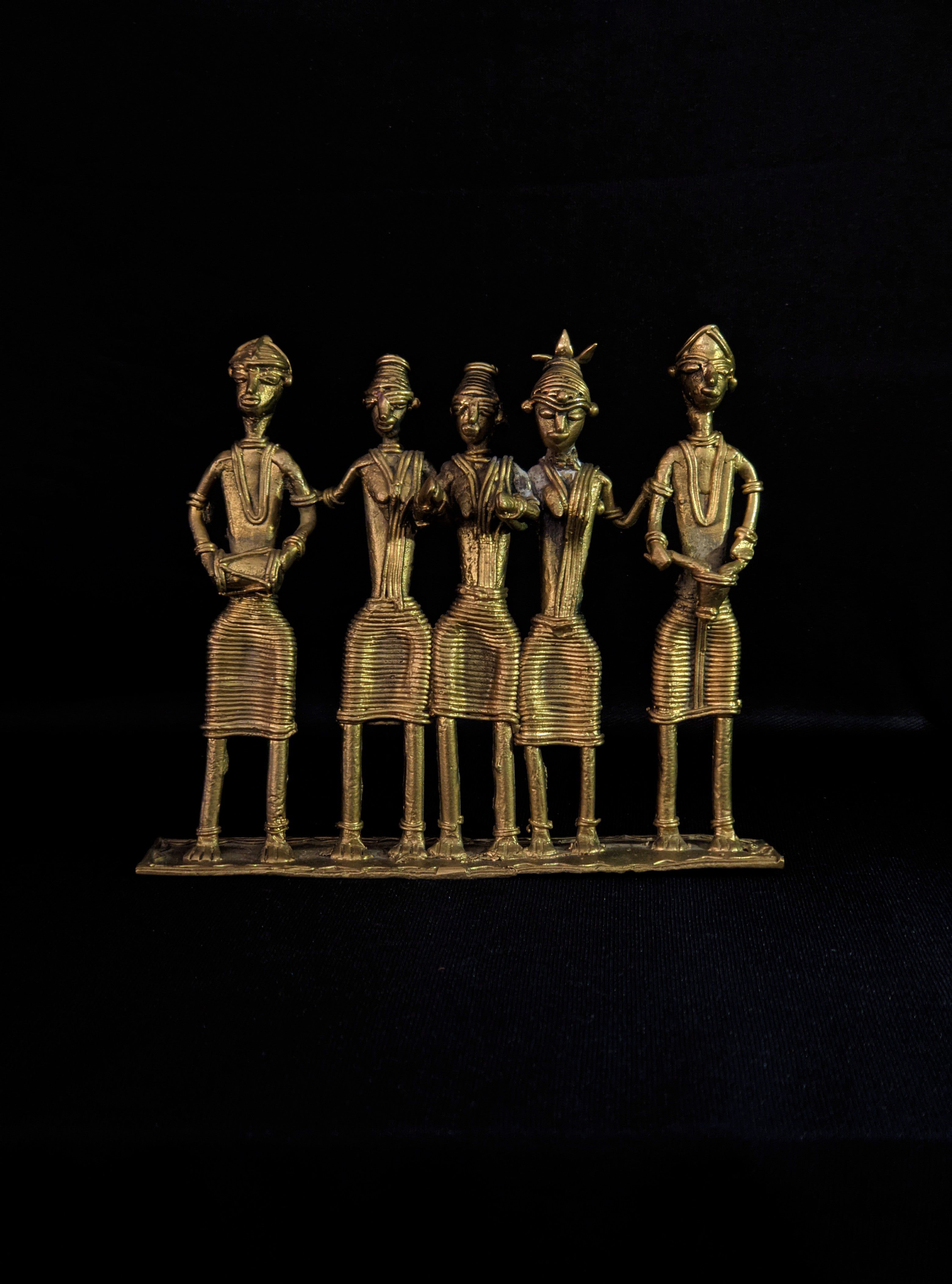 IndianVillèz Dhokra Art Tribal Group Dance (5 in 1)