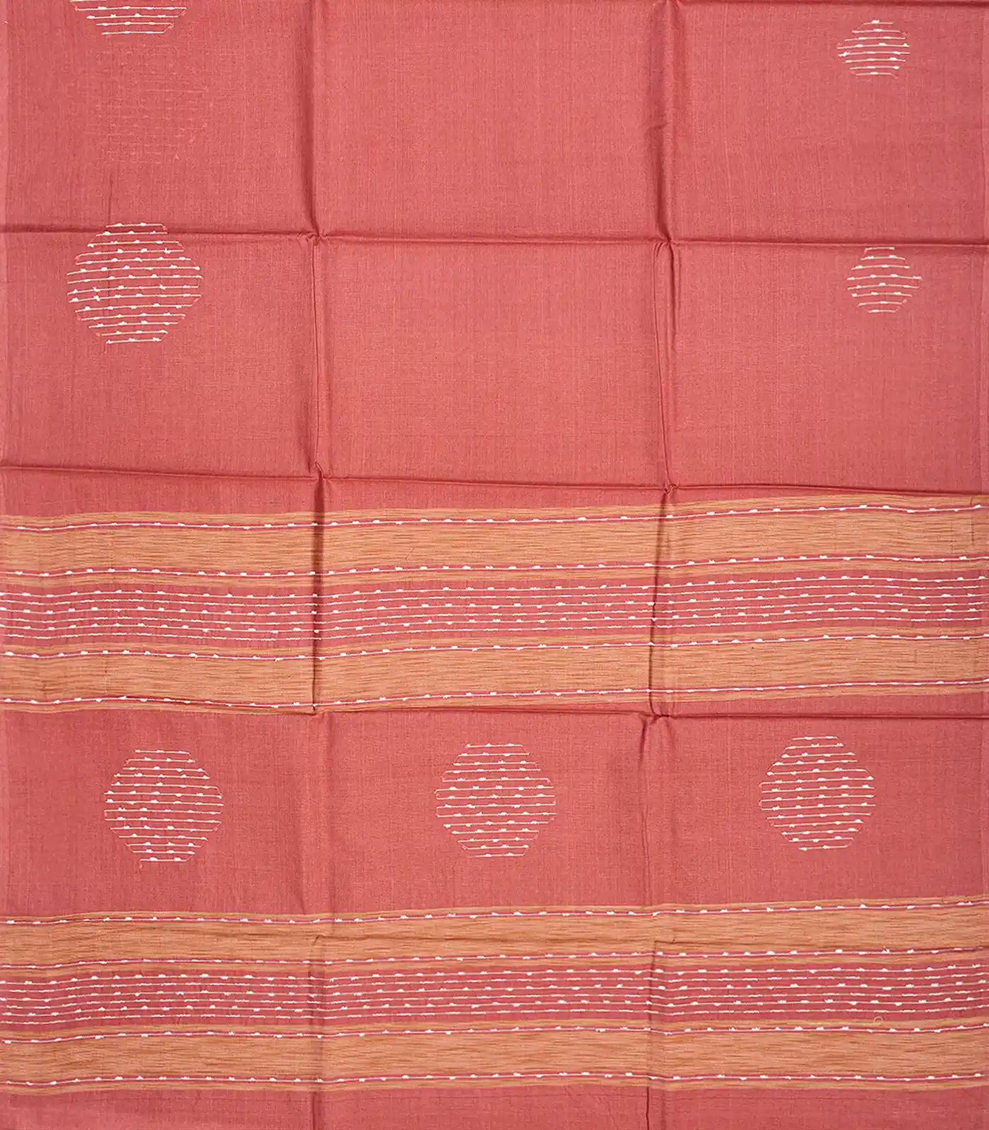 RmKV Light Peach Woven Tussar Silk Saree With Embroidered Motifs-Light Peach - view 2