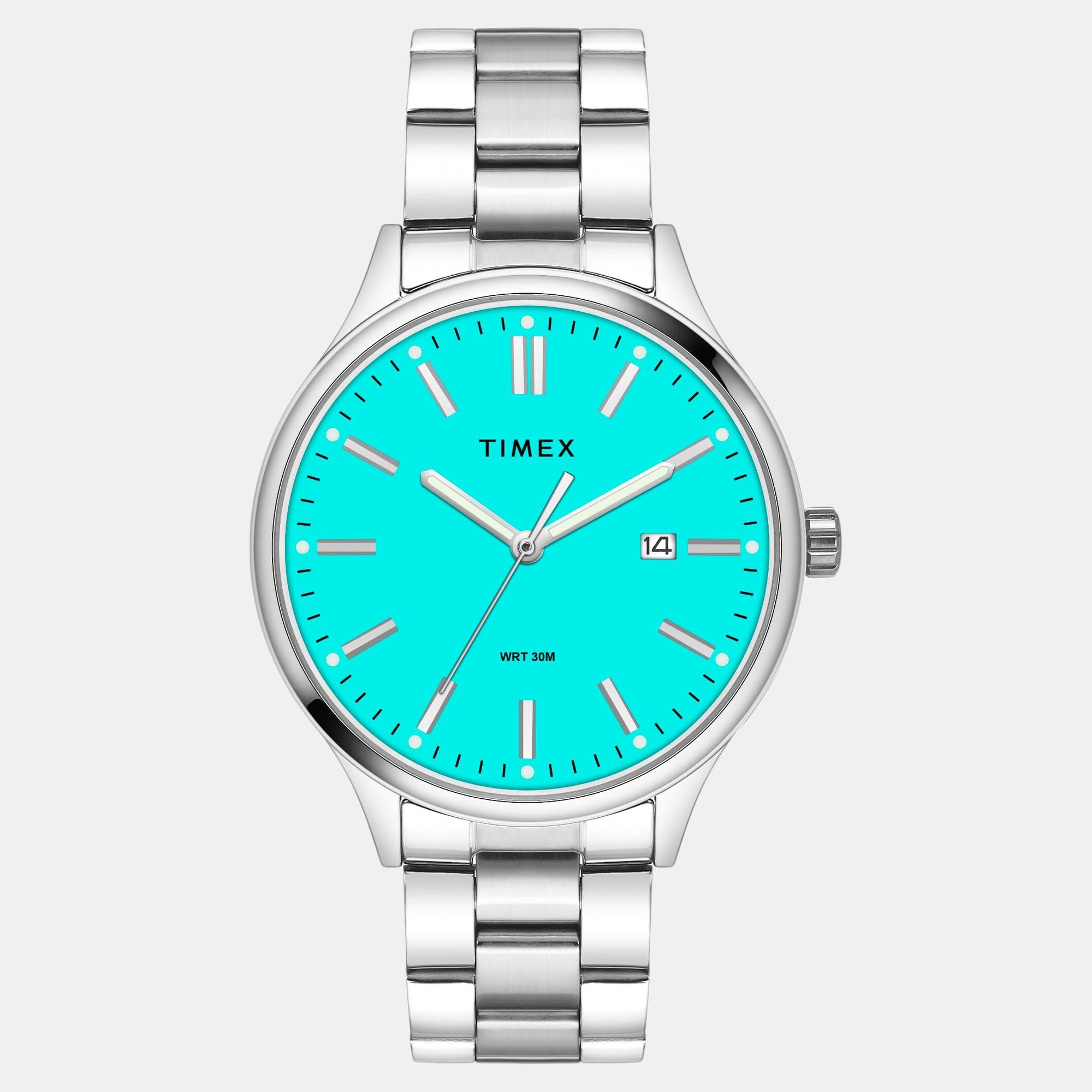 Timex Fashion Men Quartz Blue Dial Analog Stainless Steel Watch TWEG18430