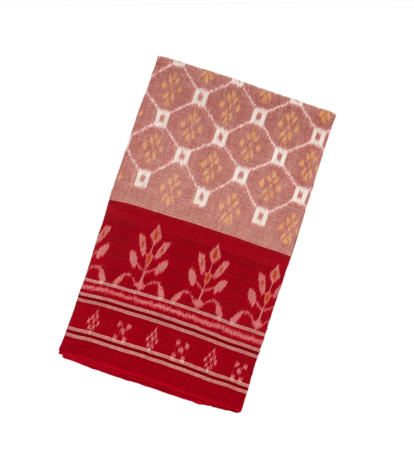 RmKV Dusty Pink Handloom Orissa Cotton Saree With Tie & Dye Jaal Motifs