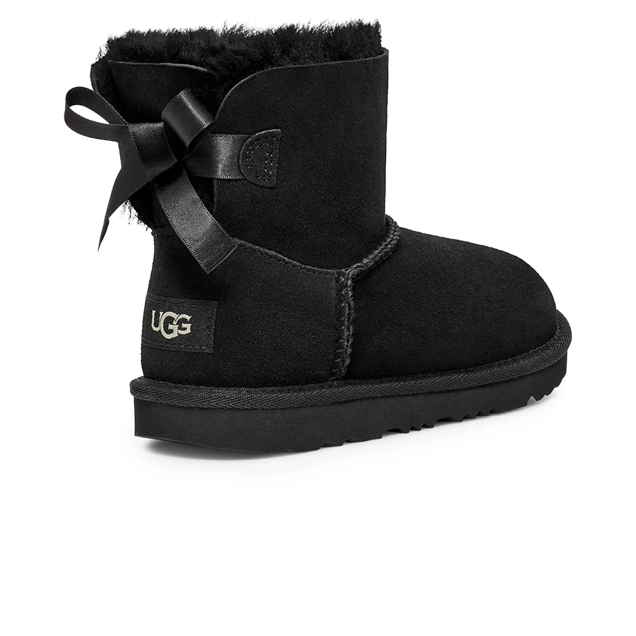 UGG Mini Bailey Bow II Girls Black Boots - view 3