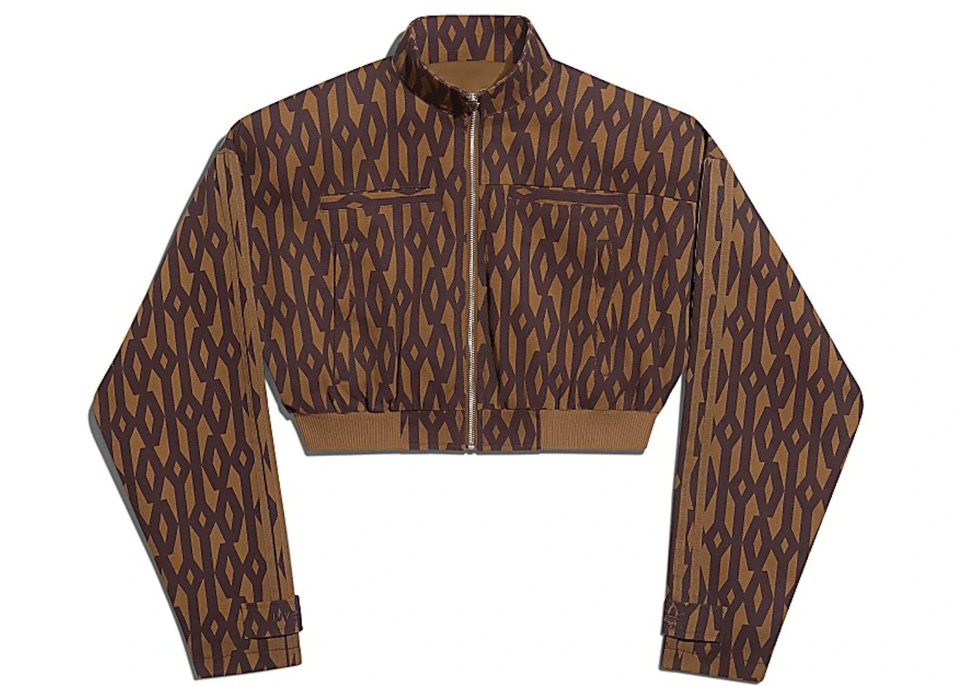 adidas Ivy Park Crop Monogram Track Jacket (Plus Size) Wild Brown/Night Red