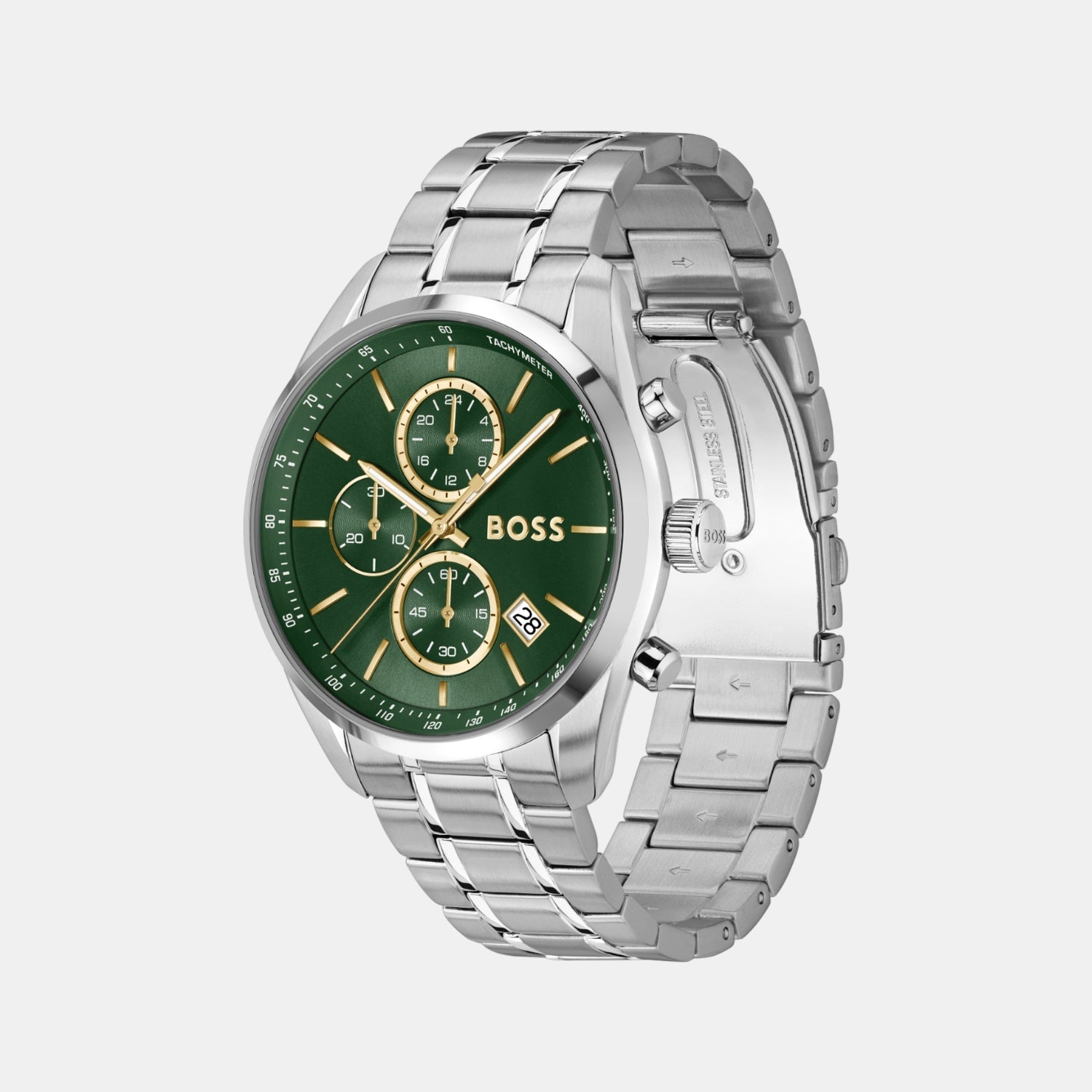 Boss Grand Prix Men Quartz Green Dial Chronograph Stainless Steel Watch 1514266 - view 2