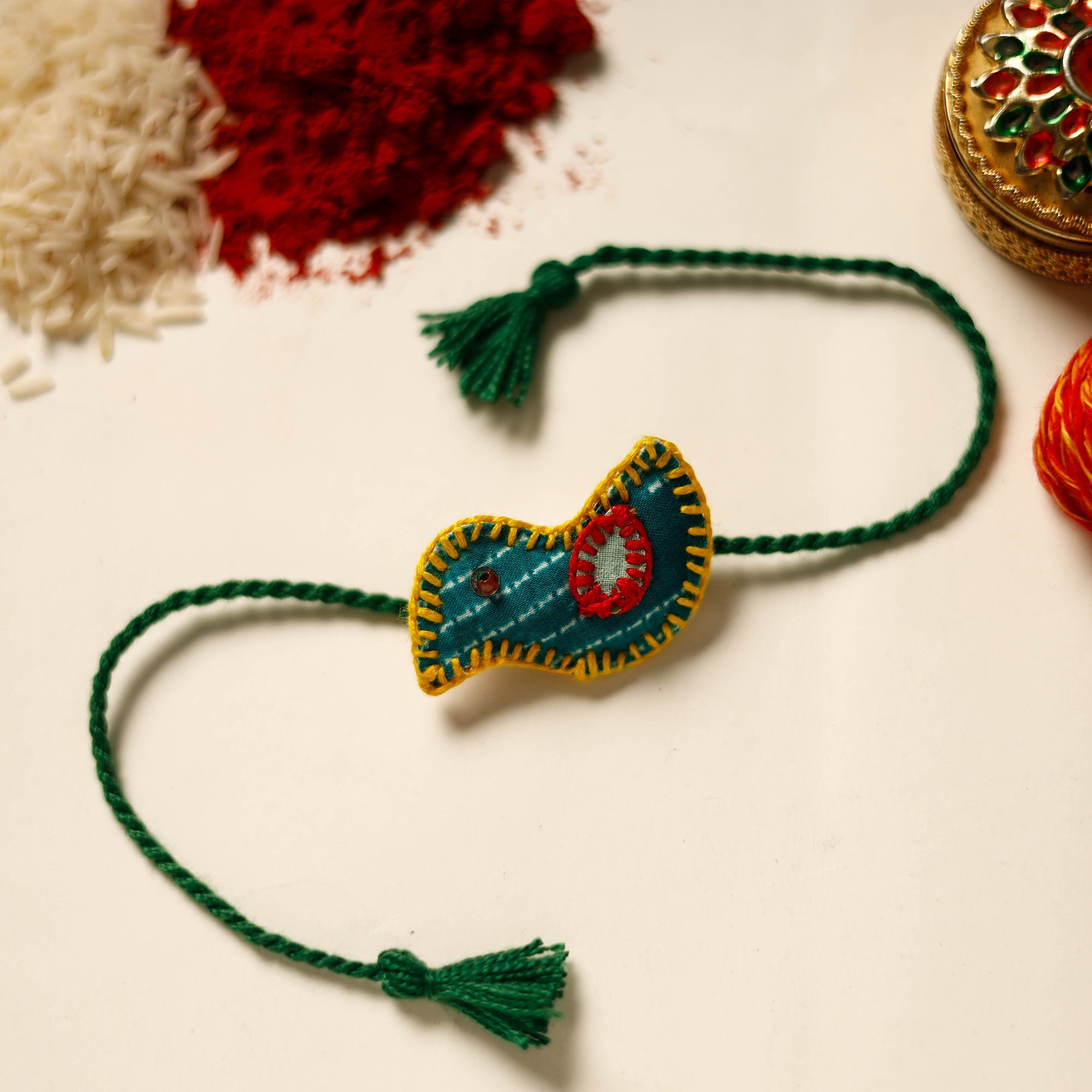 JAN SANDESH Bird - Handmade Threadwork Kids Rakhi 16
