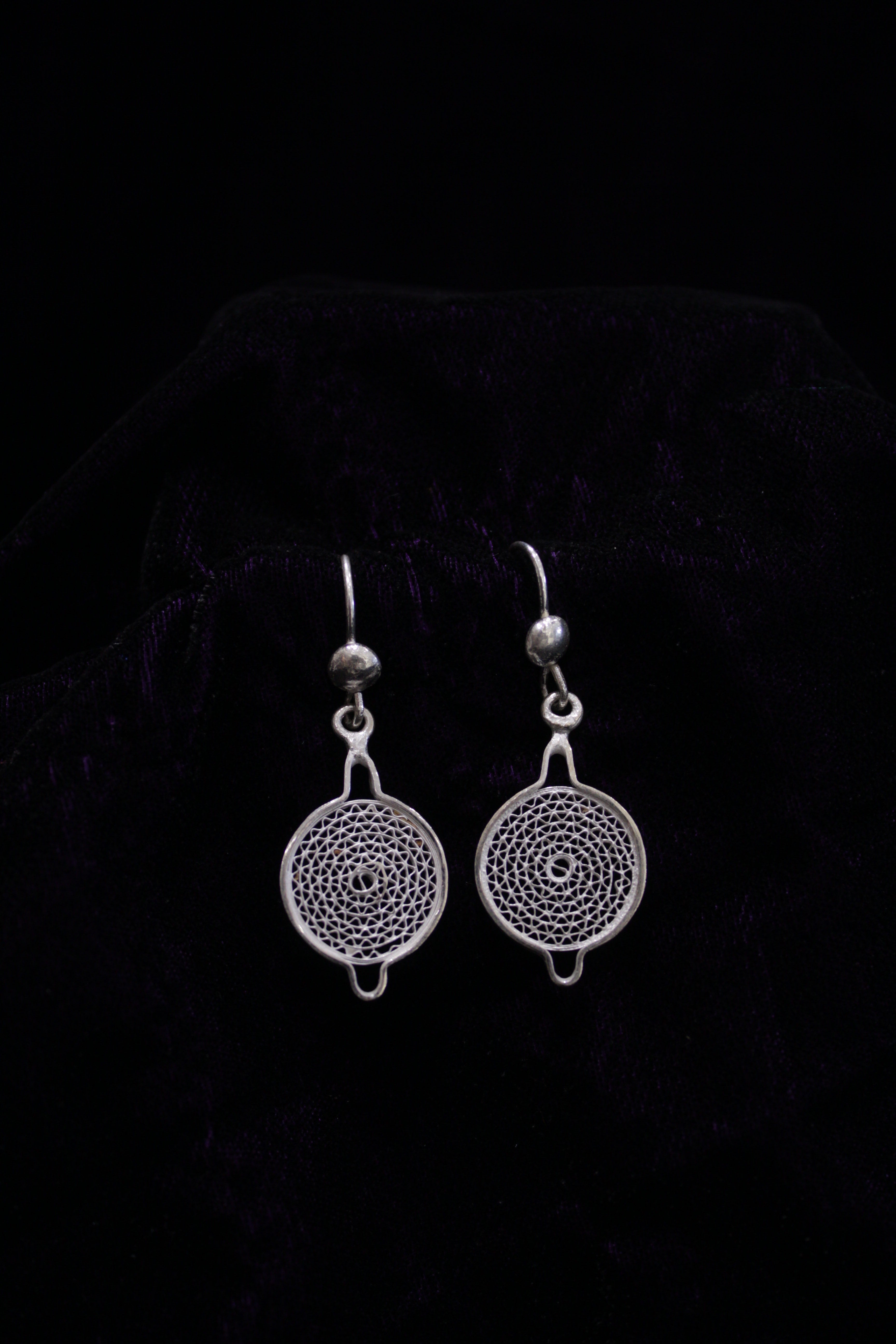 Indianvillez Classic Chandbali Silver Filigree Earrings - view 2