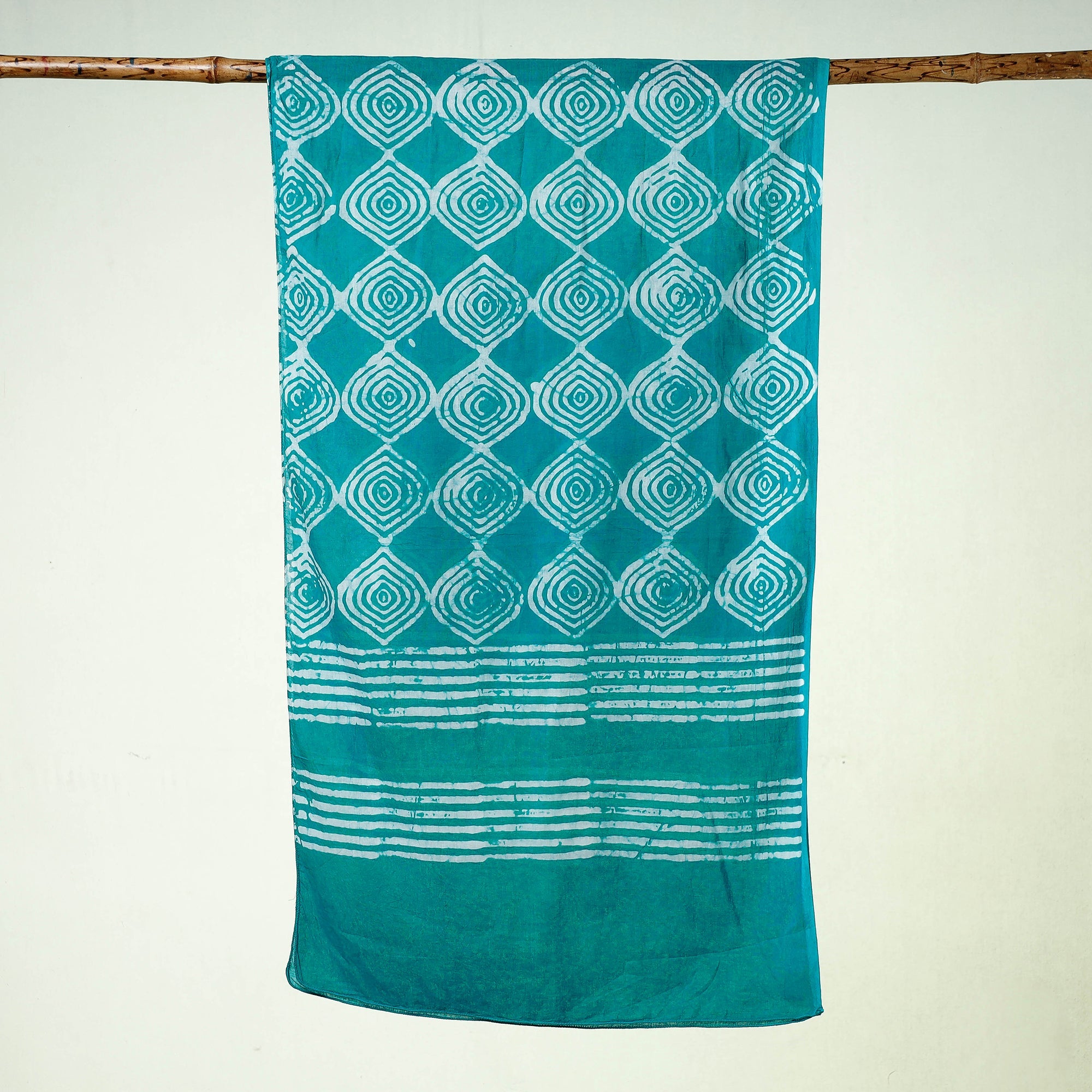BATIK BY MD. SHARIFF Blue - Batik Block Printed Cotton Stole - view 2
