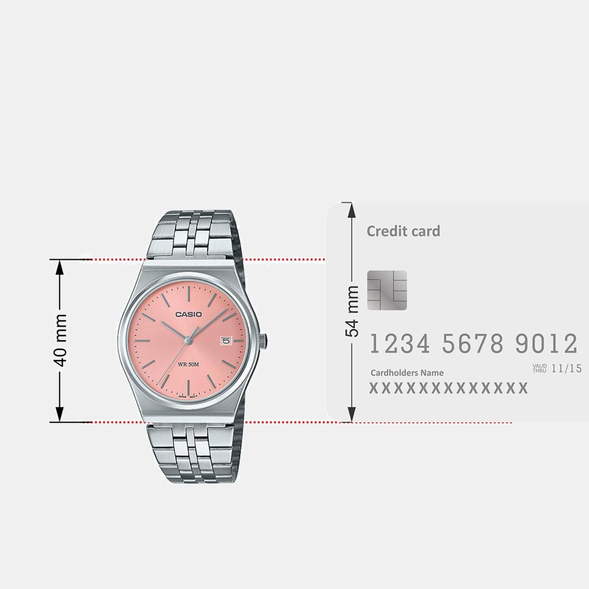 Casio Enticer Men Quartz Pink Dial Analog Stainless Steel Watch A2200 - view 8