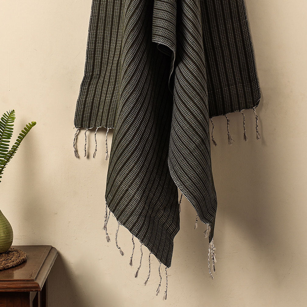 GYAN VIDYA HASTSHILP - BHARTESH Black - Waffle Weave Handwoven Pure Cotton Towel - view 2