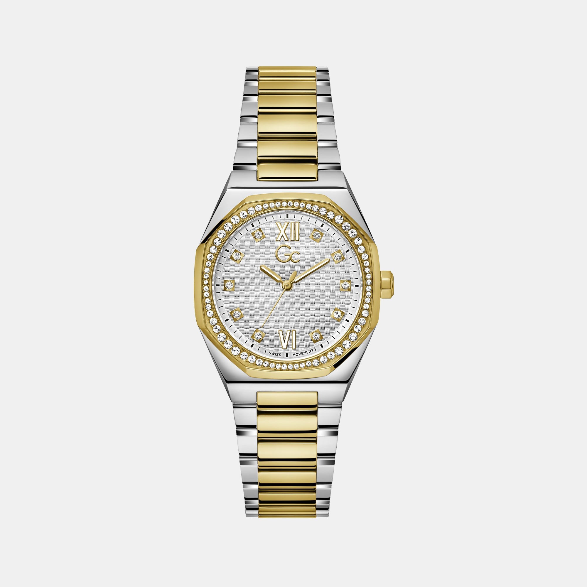 GC Coussin Sleek Lady Women Quartz White Dial Analog Stainless Steel Watch Z25002L1MF
