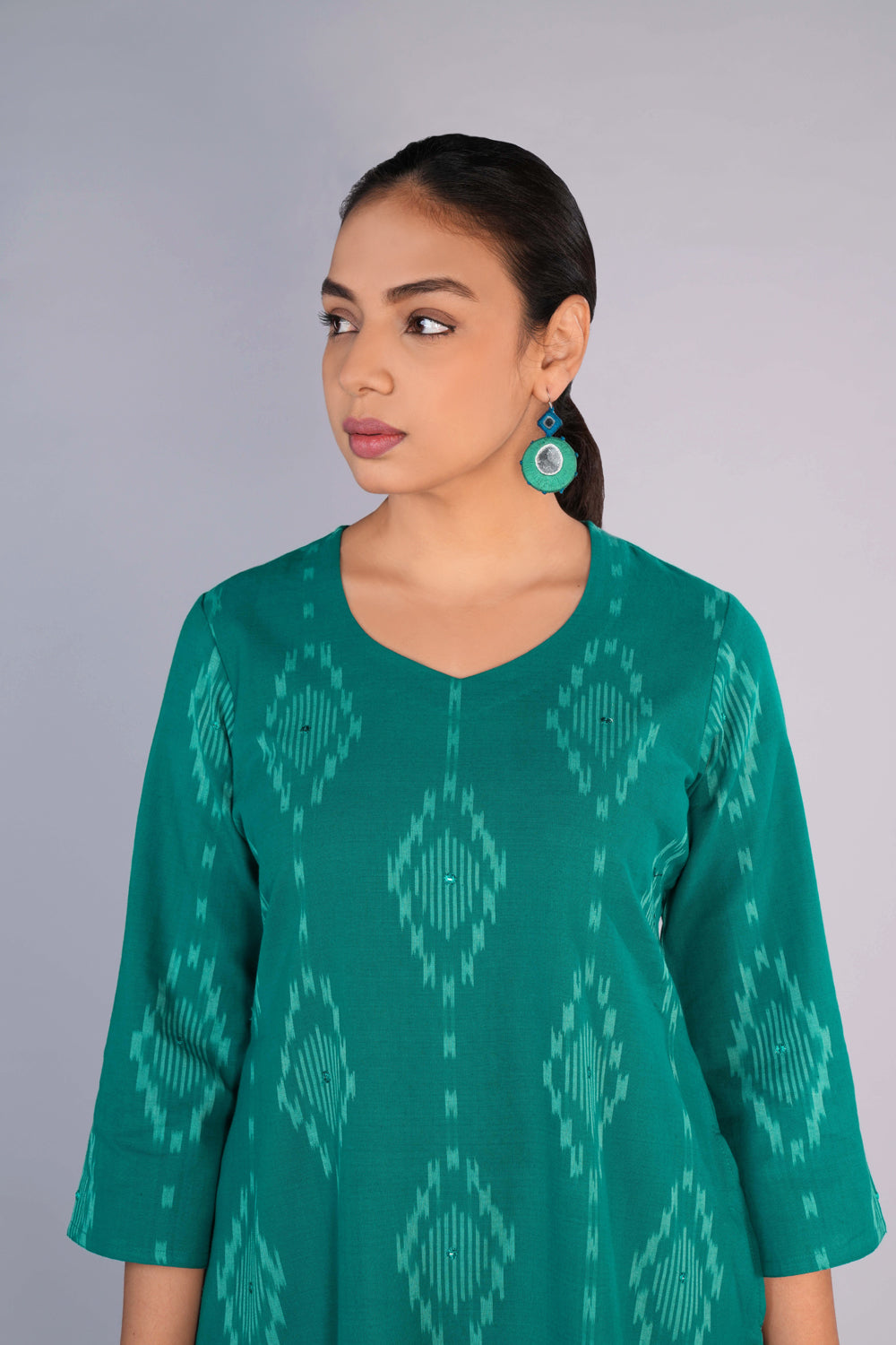 Kalanjali Ethnics Cotton Pochampally Ikat Kurta - view 4