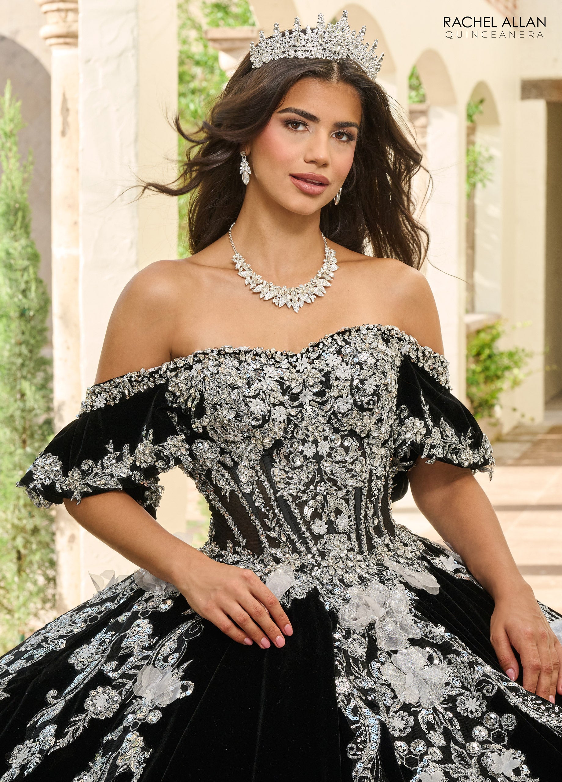 Mary's Bridal Velvet Charro Quinceanera Dress by Rachel Allan RQ5011 - view 3