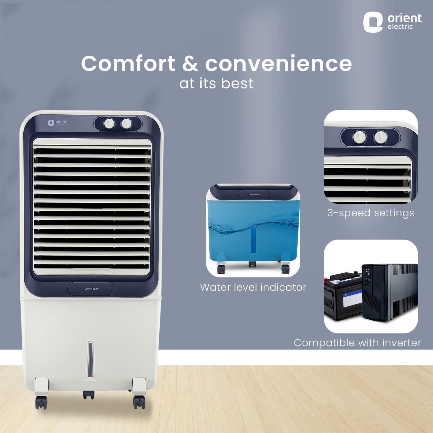 orientelectric Knight Desert Air Cooler with Honeycomb pads, Ice Chamber & Dust Filter - view 7