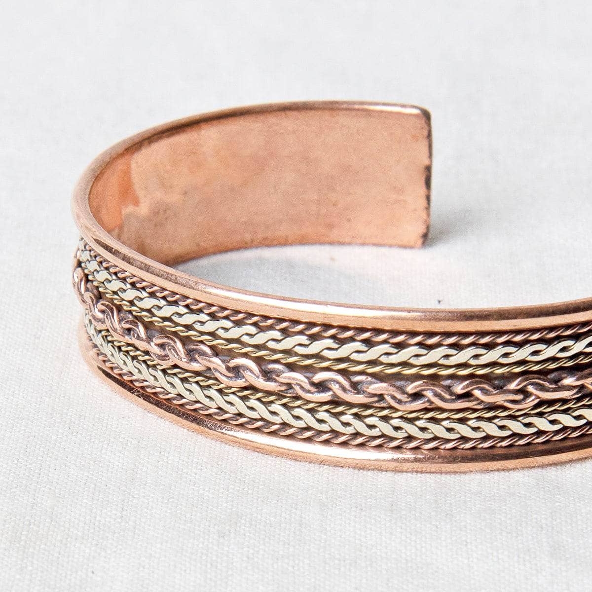Tiny Rituals Tibetan Handcrafted Twisted Copper Healing Bracelet - view 4