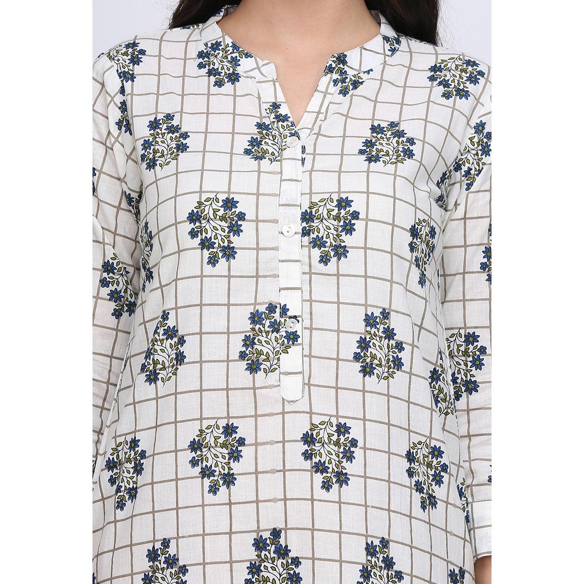 Peachmode Seller Demanding White Colored Casual Printed Cotton Kurti - view 6