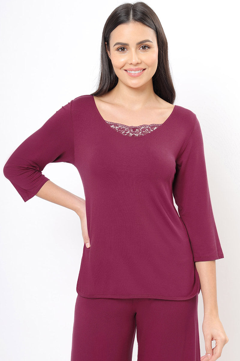 Amante Lace Touch Sleep Top - Anemone