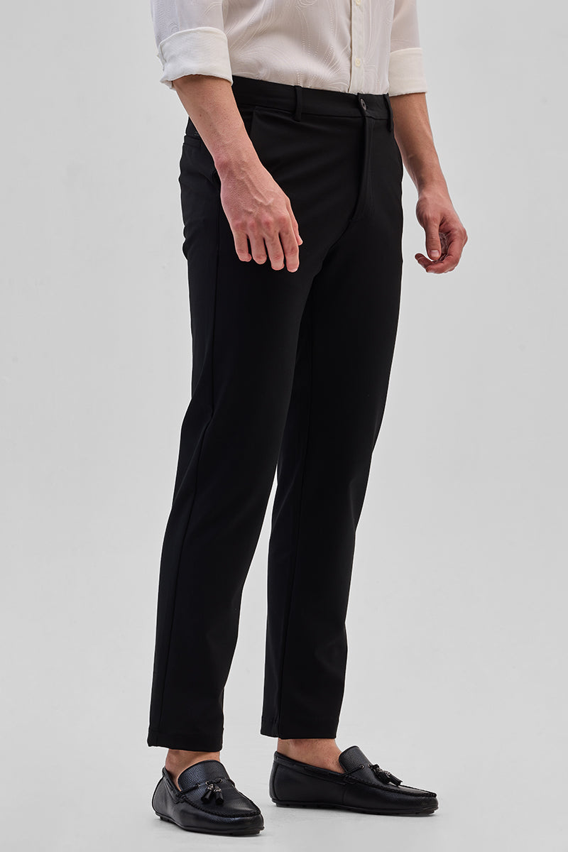 SNITCH Black Slim Fit Trousers - view 4