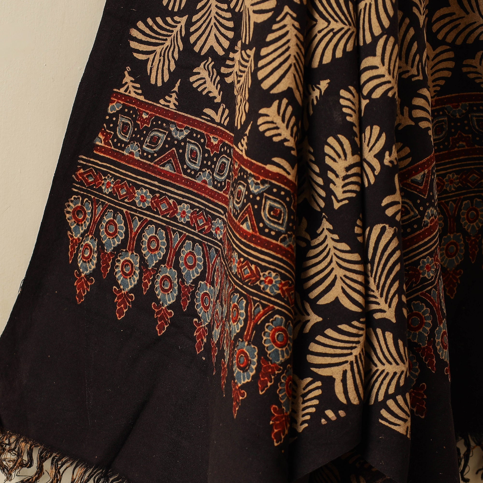 KACHCHH JI CHHAAP Black - Block Print Cotton Ajrakh Handloom Towel - view 3