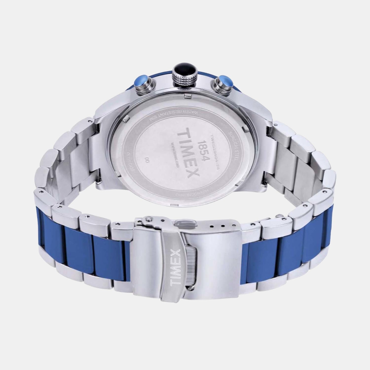 Timex E Class Men Quartz Blue Dial Chronograph Stainless Steel Watch TWEG19404 - view 2