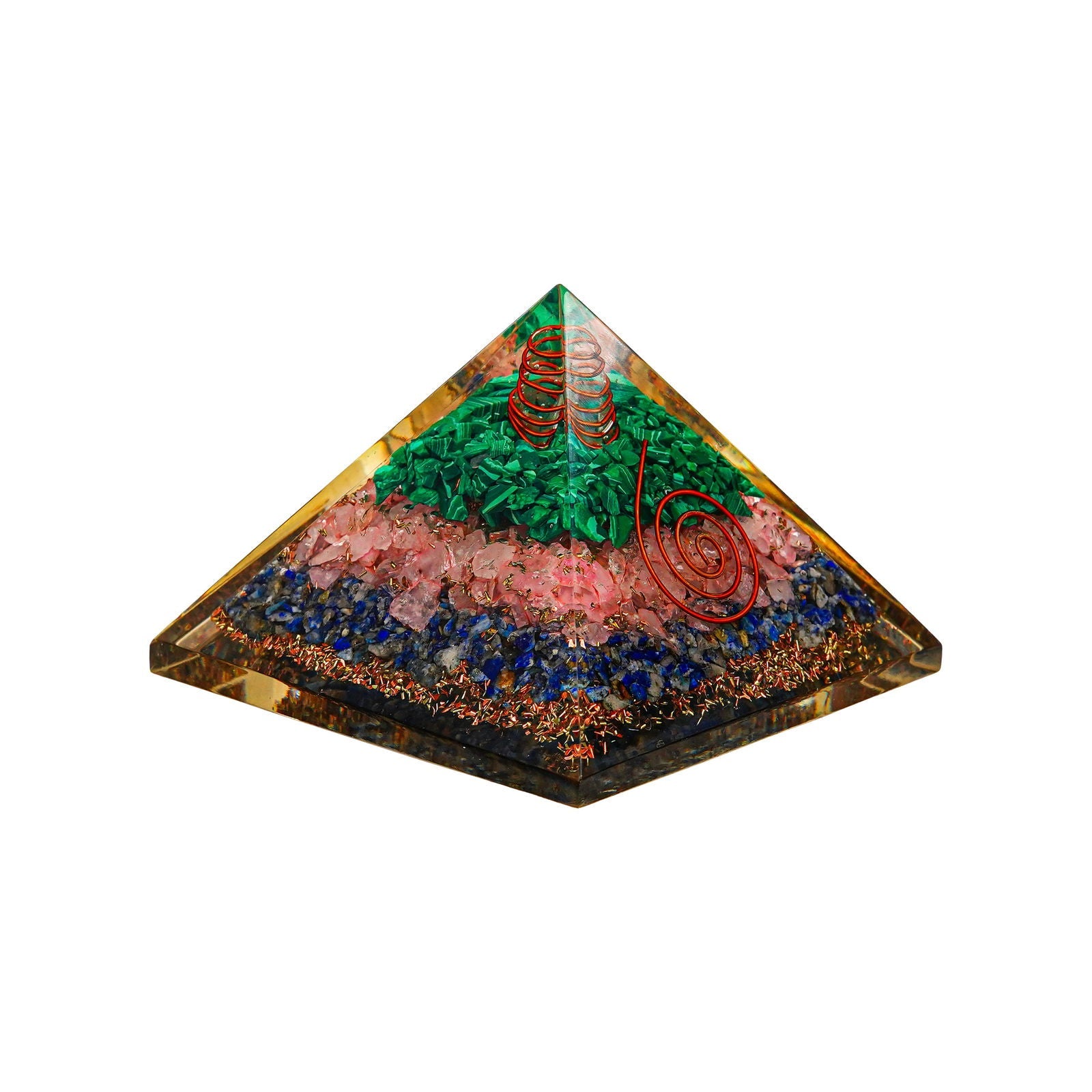 Gemsmantra Rose Quartz, Lapis Lazuli, Malachite Pyramids - view 6
