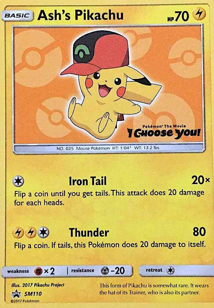 Promo smp-sm110 non-holo – Pokémon Ash's Pikachu - SM110 - Promo [smp-SM110] [Non-Holo]
