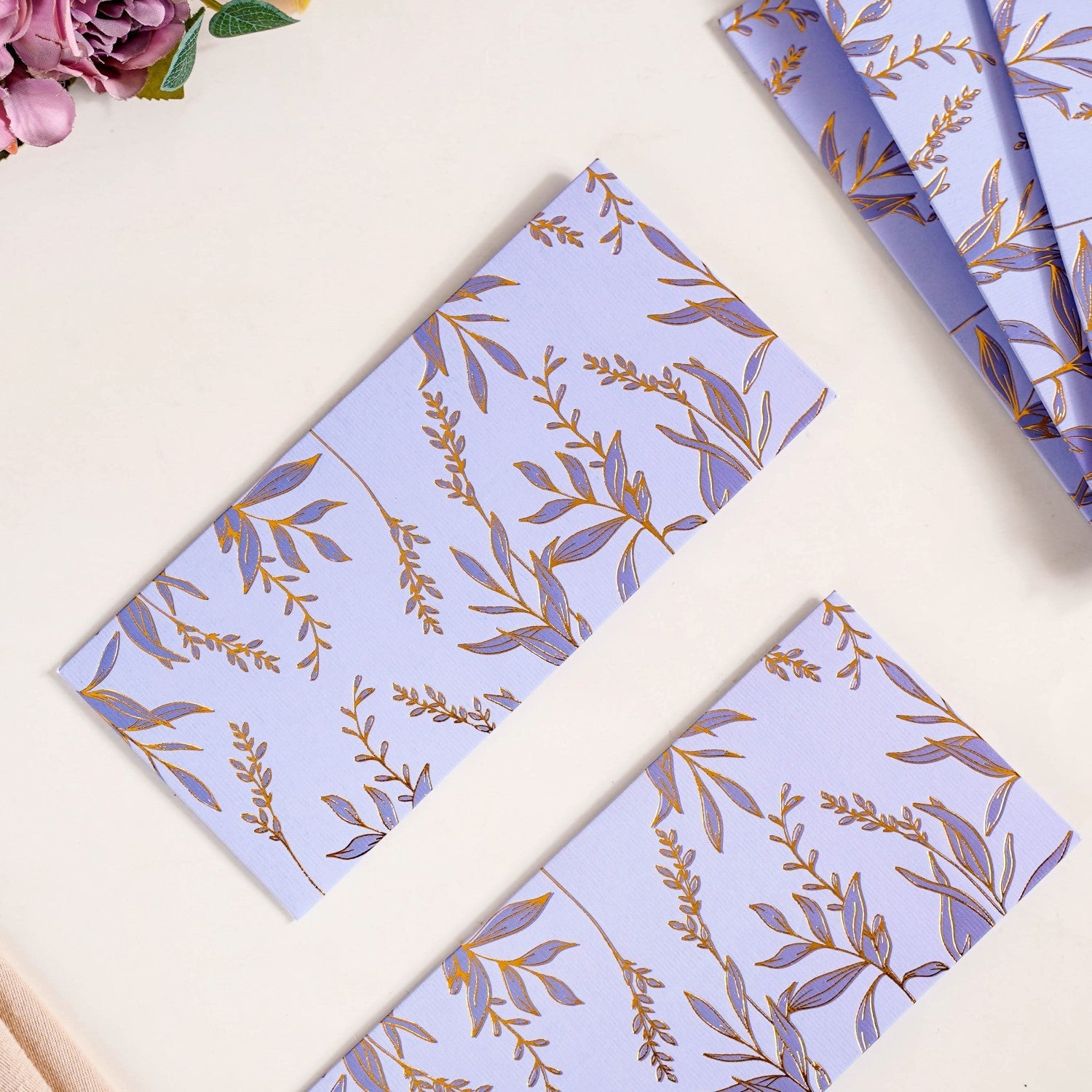 Nestasia Lavender Leaf Paper Money Envelope For Weddings Set Of 12 - view 6