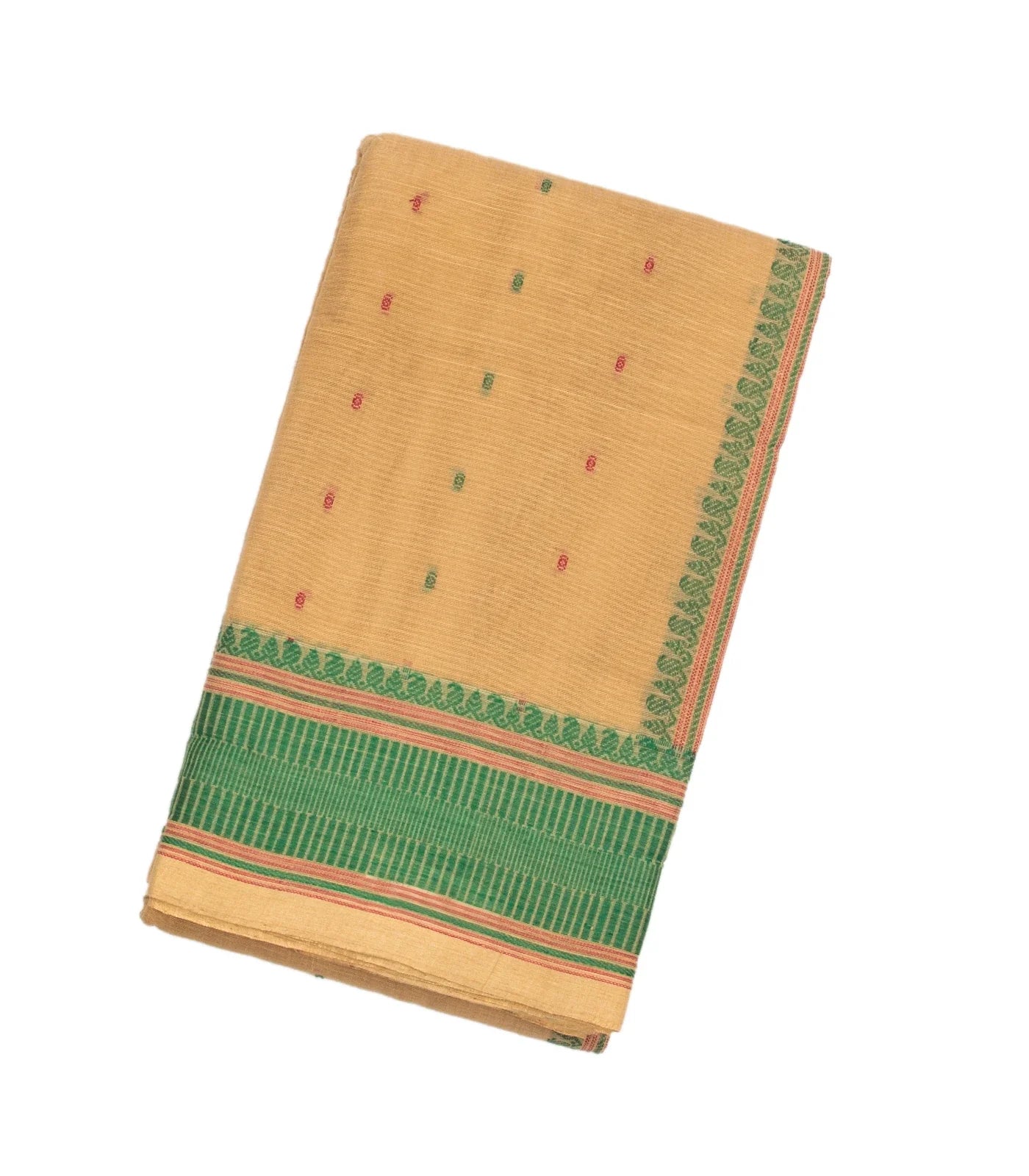 RmKV Cream Handloom Kanchi Cotton Saree With Mango Motifs