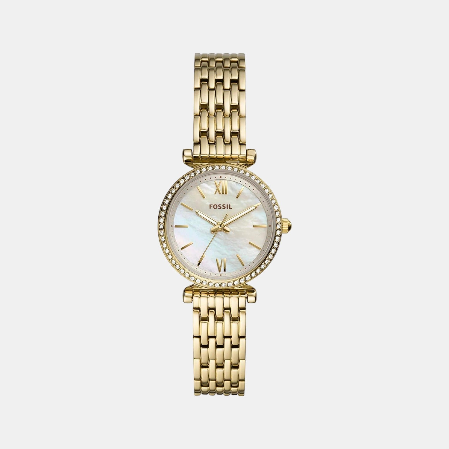 Fossil Carlie Women Quartz White Dial Analog Stainless Steel Watch ES4735