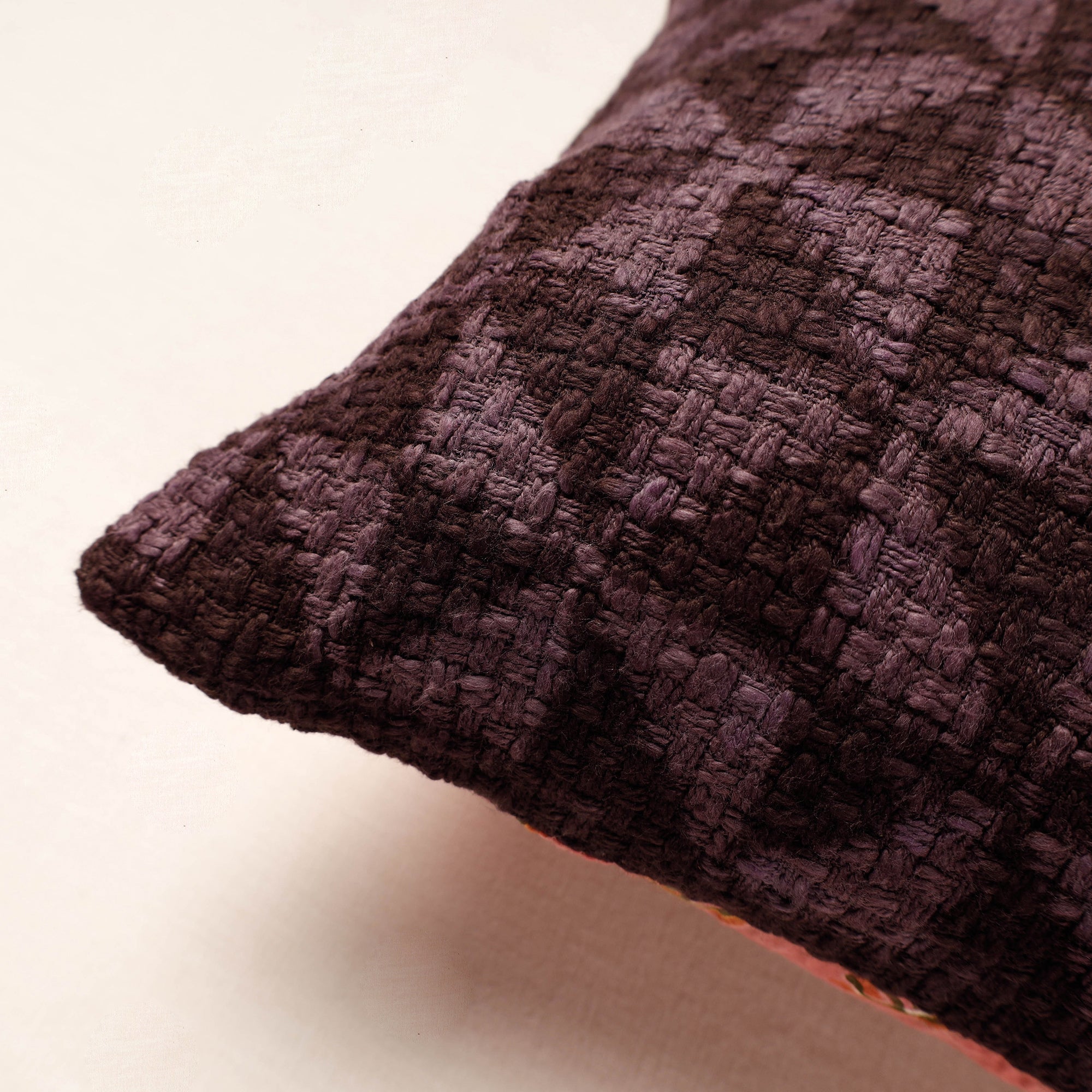 ARTISAN HAND BLOCK PRINTS Brown - Bagru Block Printed Jute Cushion Cover (16 x 16 in) - view 2