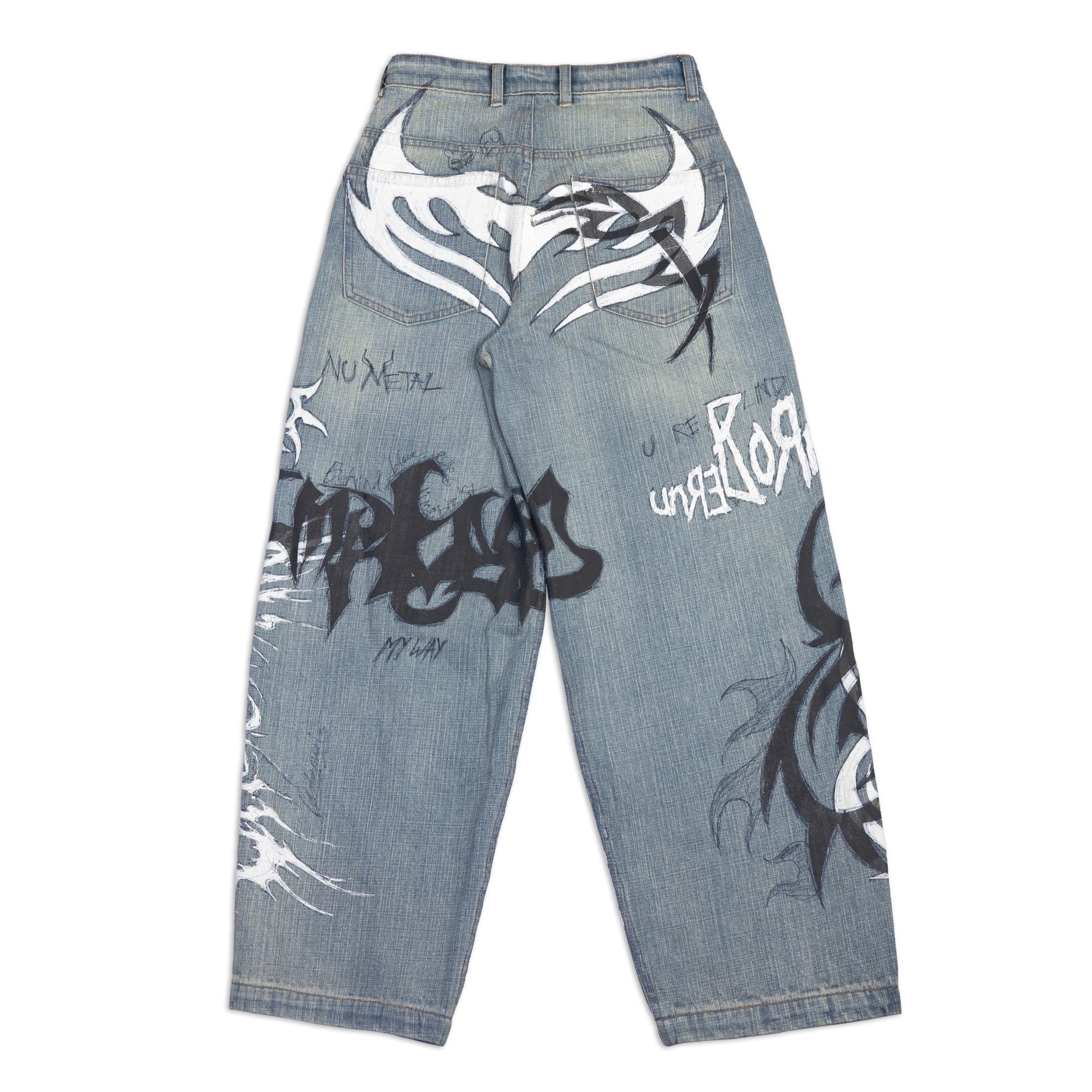 Unreborn Project Nu Metal Graffiti Jeans - view 2