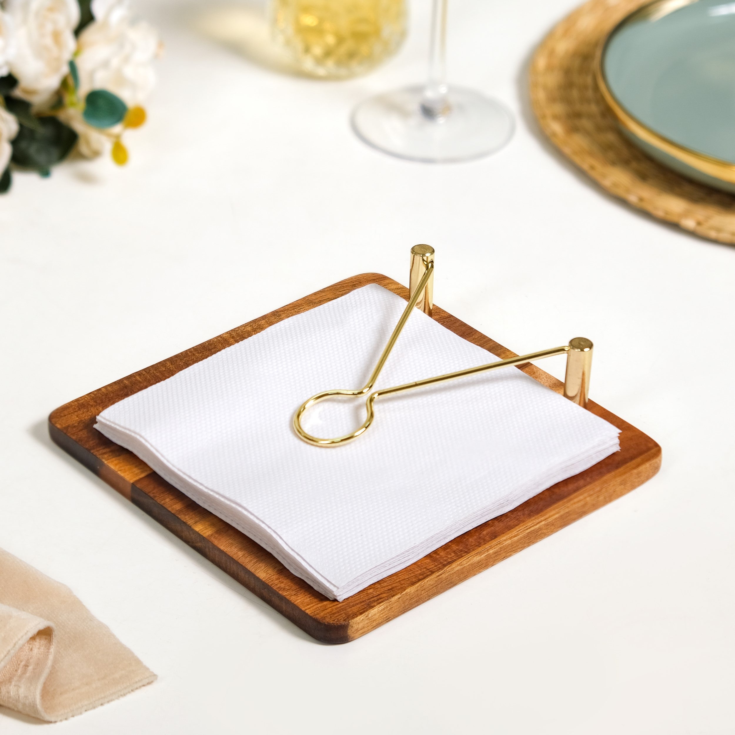 Nestasia Wooden Tissue Paper Holder With Metal Clip - view 2